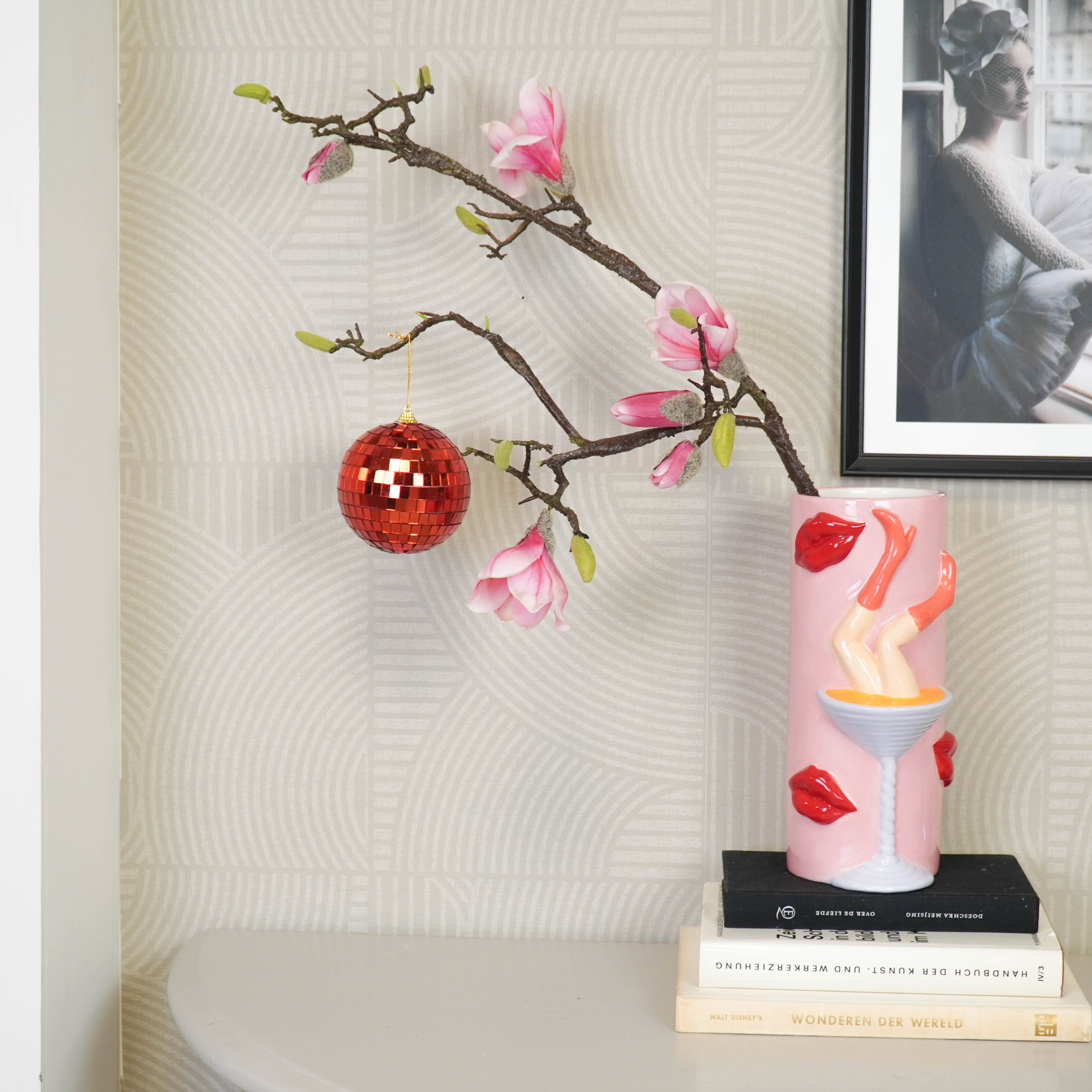 Kerstversiering - Kersthanger - Discobal - Foam - Rood - 10x10x10cm