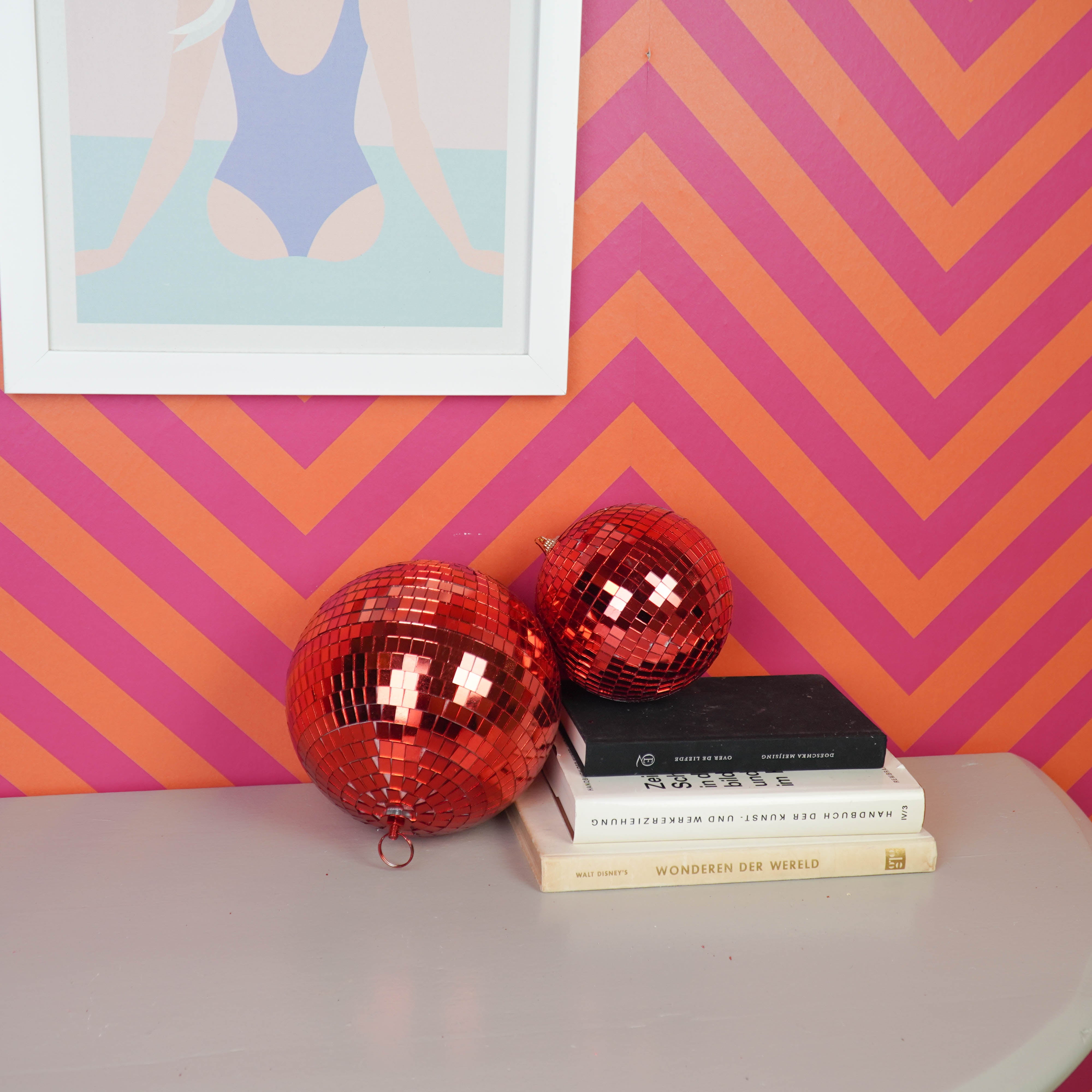 Kerstversiering - Kersthanger - Discobal - Foam - Rood - 10x10x10cm