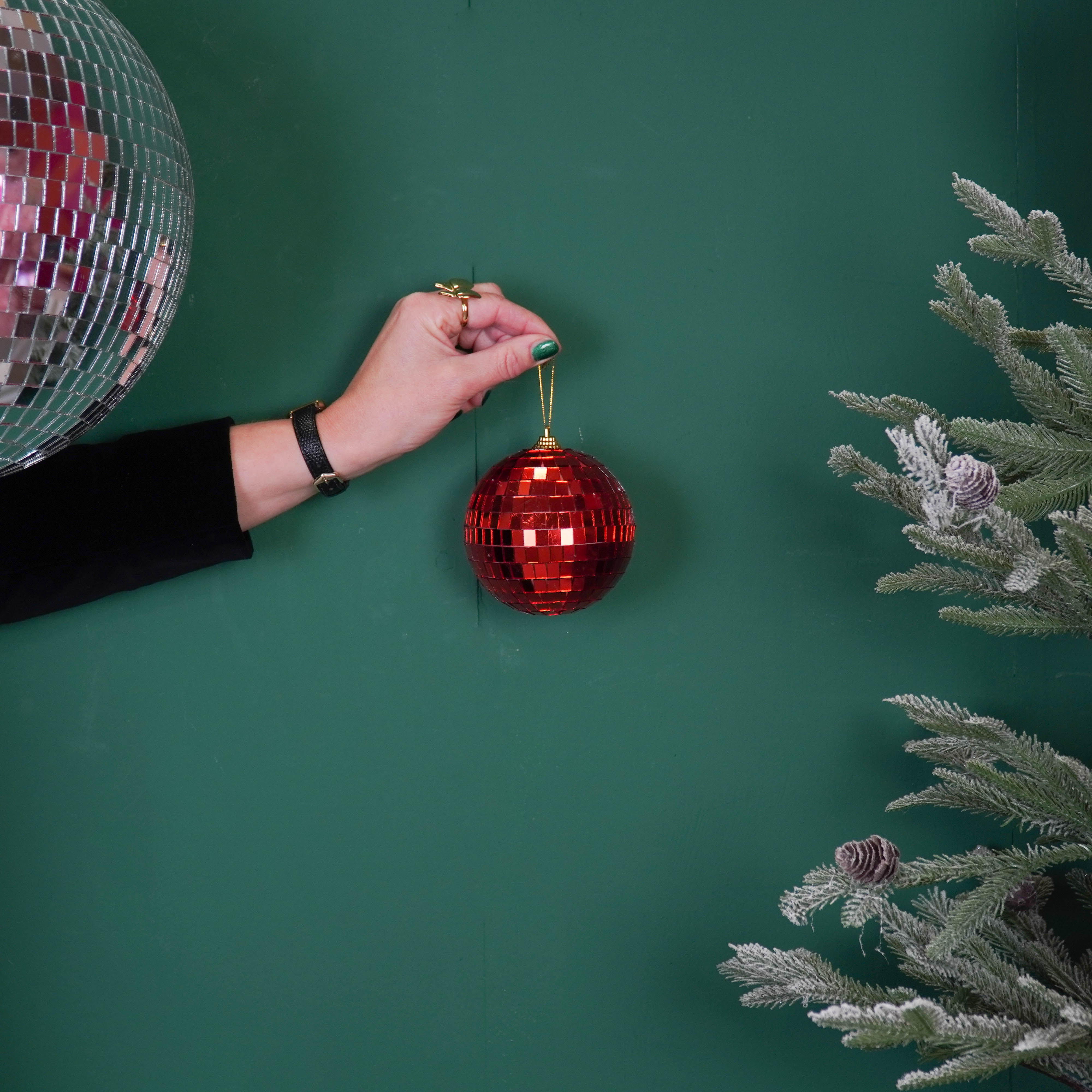 Kerstversiering - Kersthanger - Discobal - Foam - Rood - 10x10x10cm