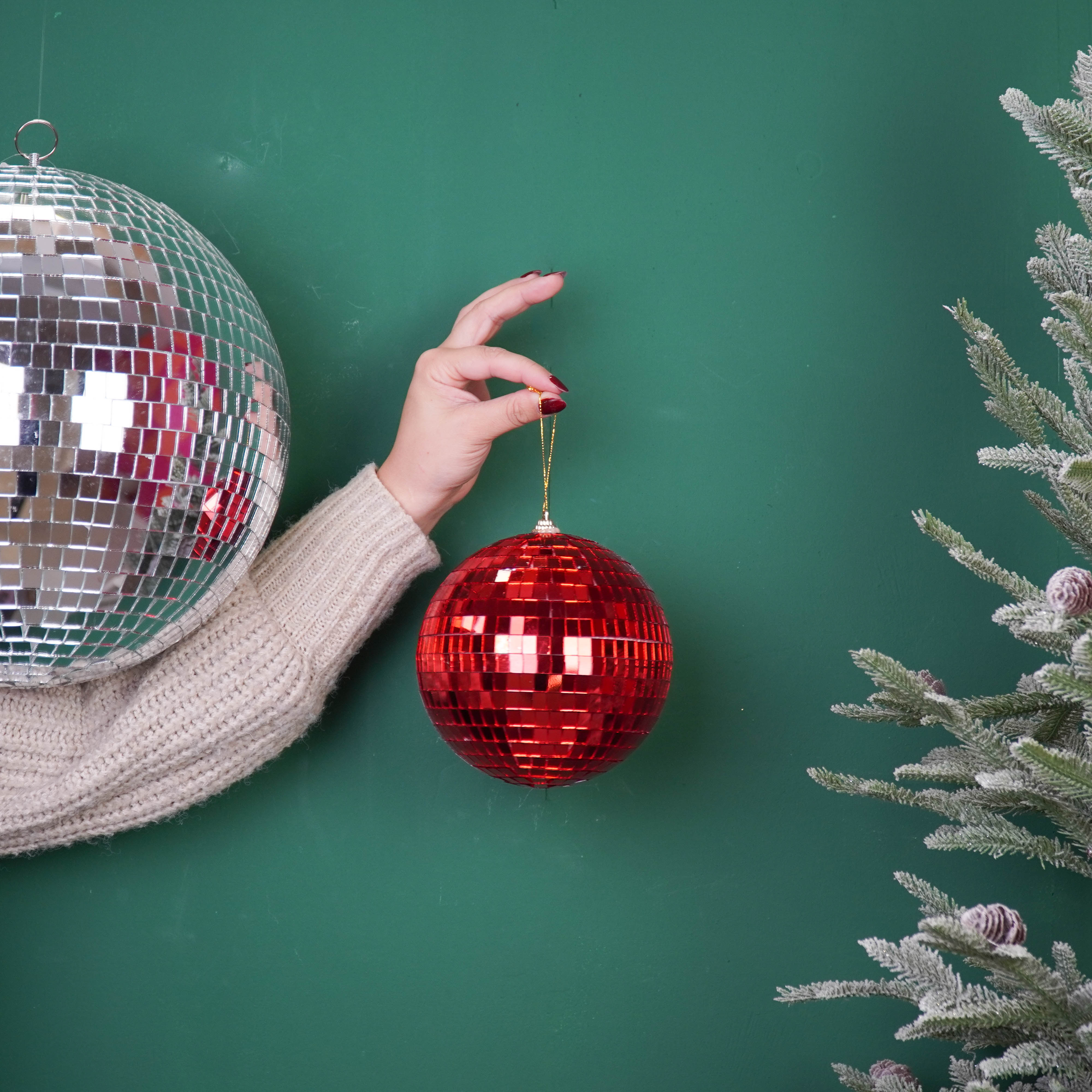 Kerstversiering - Kersthanger - Discobal - Foam - Rood - 15x15x15cm