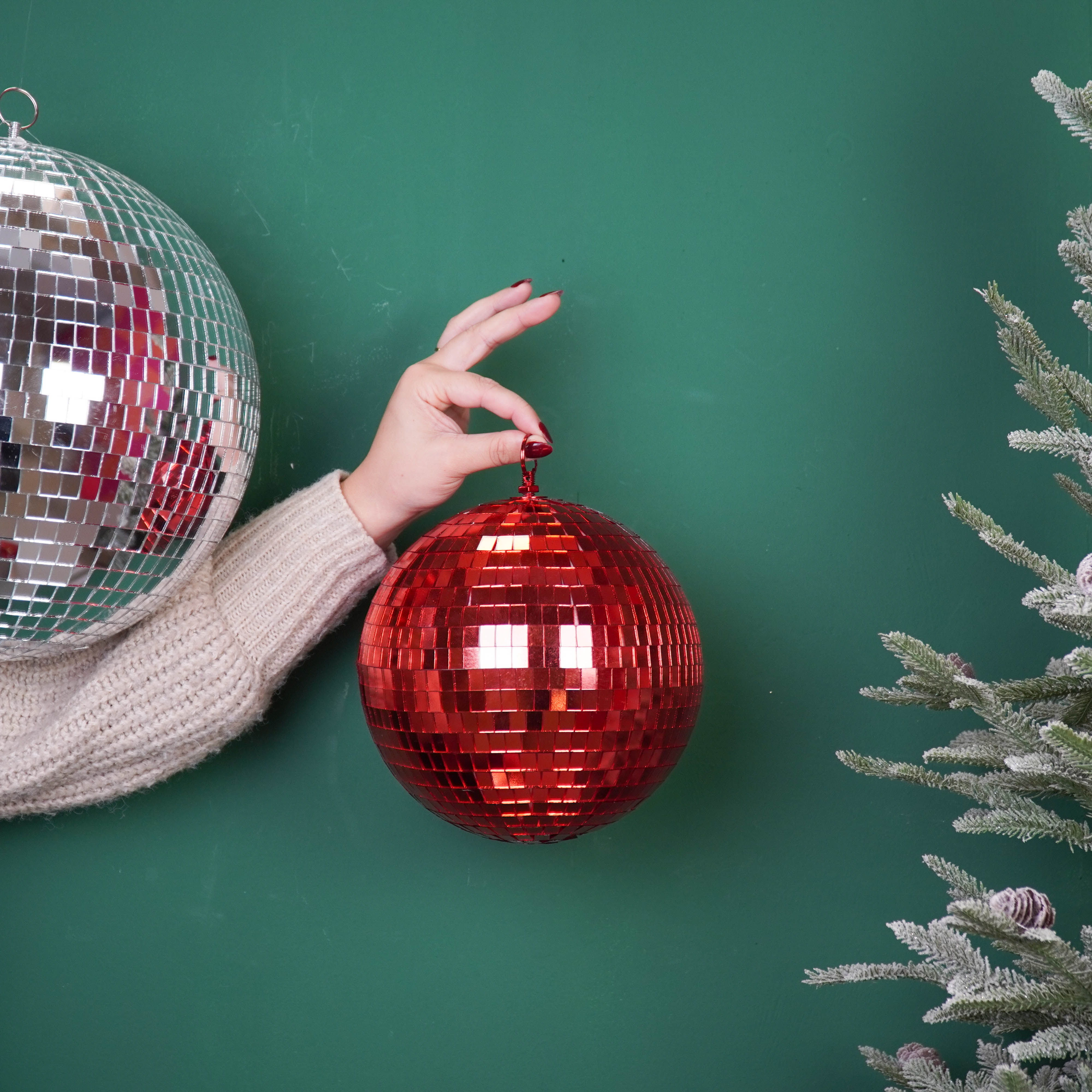 Kerstversiering - Kersthanger - Discobal - Foam - Rood - 20x20x20cm