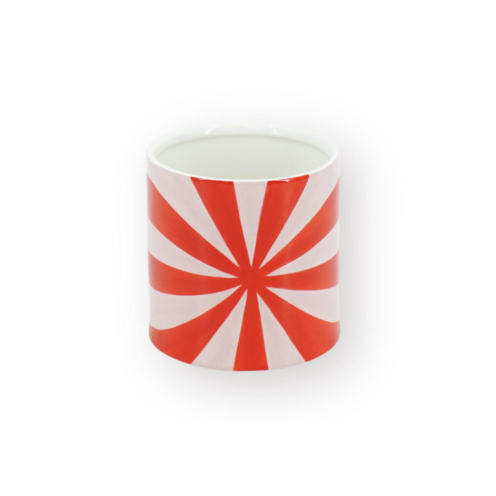 Pot - Planten Pot Swirl - Dolomiet - Rood/ Roze - 12.5x12.5x13 cm