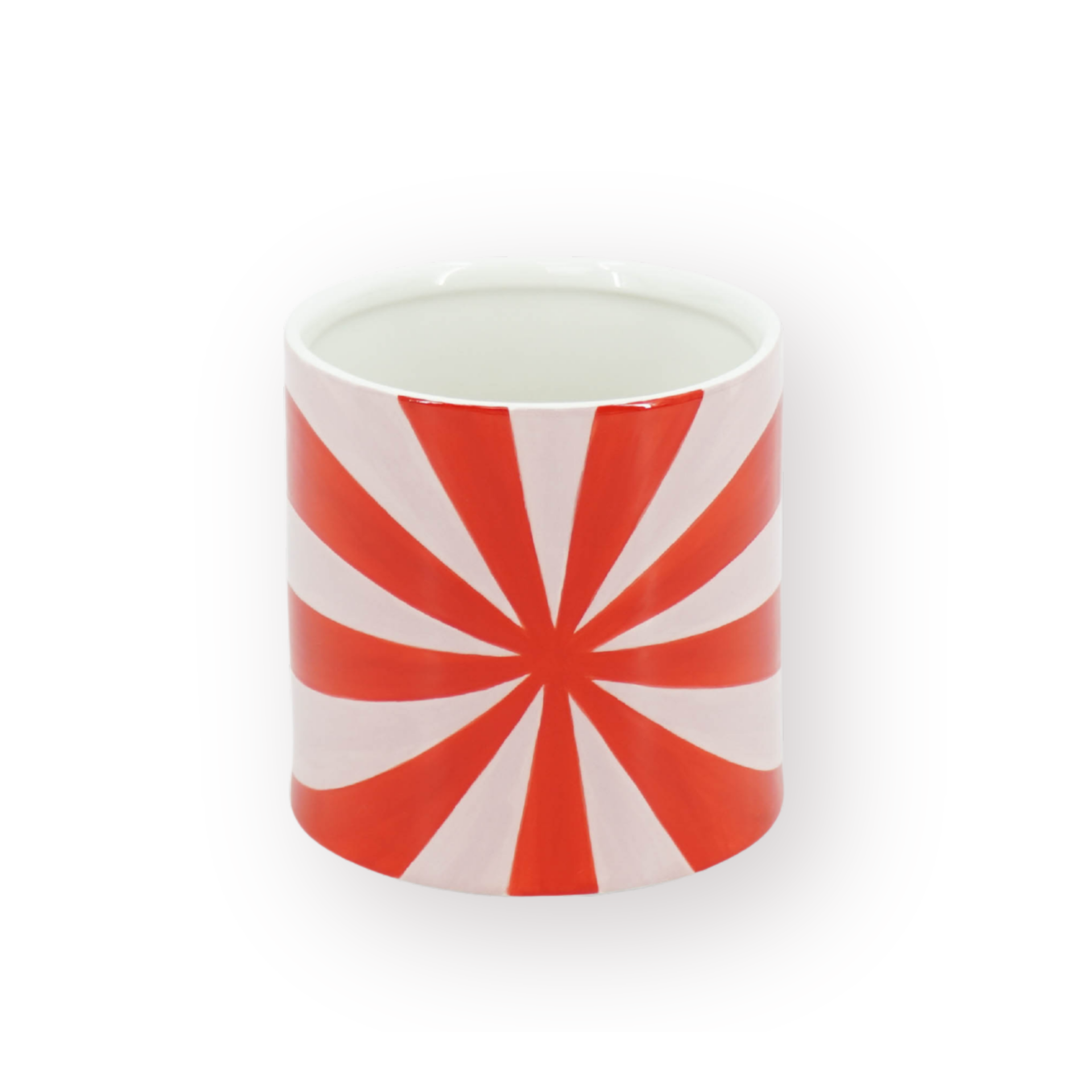 Pot - Planten Pot Swirl - Dolomiet - Rood/ Roze - 15.5x15.5x16 cm