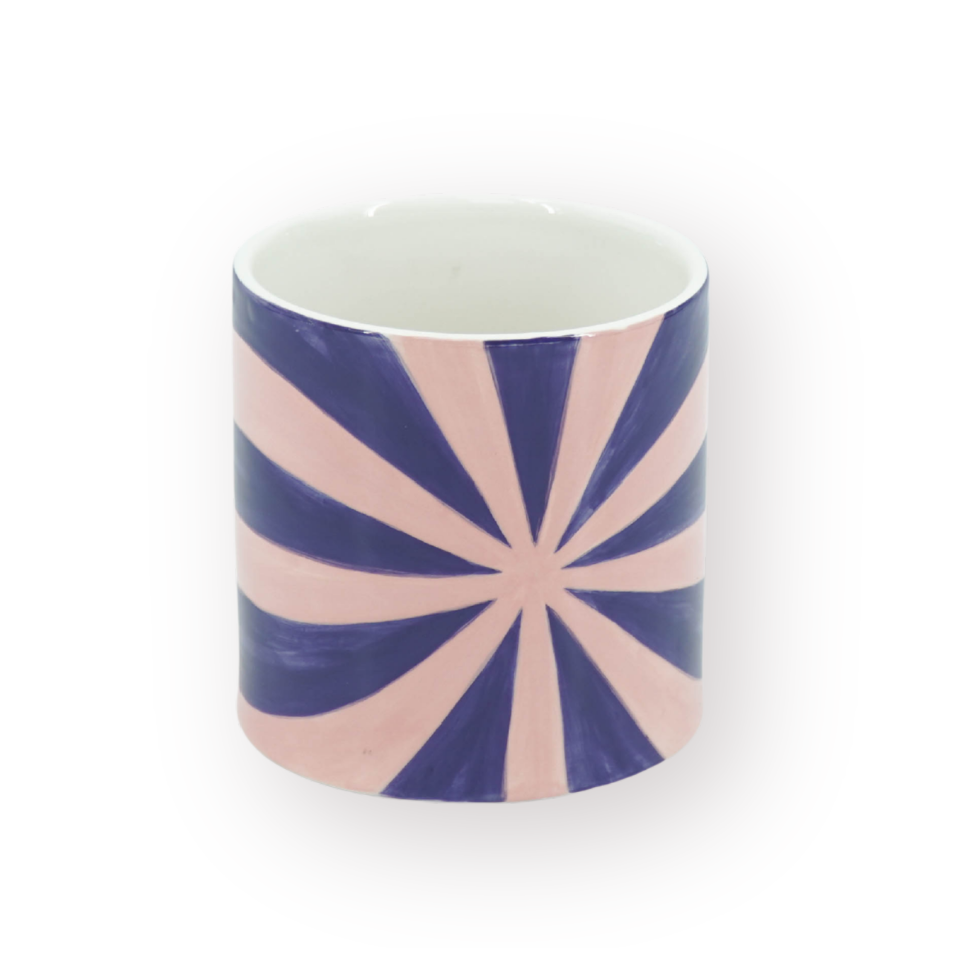 Pot - Planten Pot Swirl - Dolomiet - Blauw/Roze - 15.5x15.5x16cm
