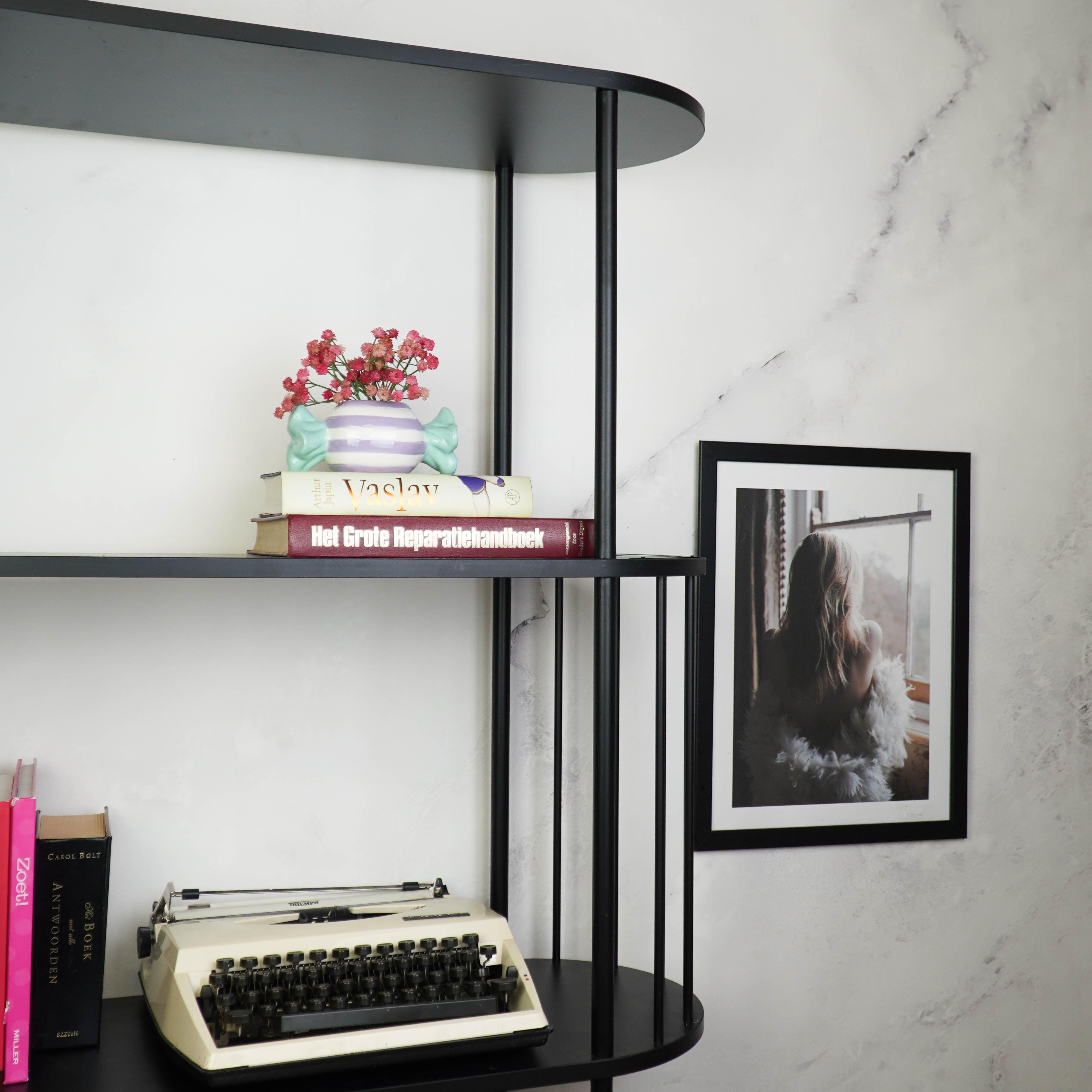 Pot - Planten Pot Snoepje - Dolomiet - Groen/ Lila - 12.5x6x6 cm