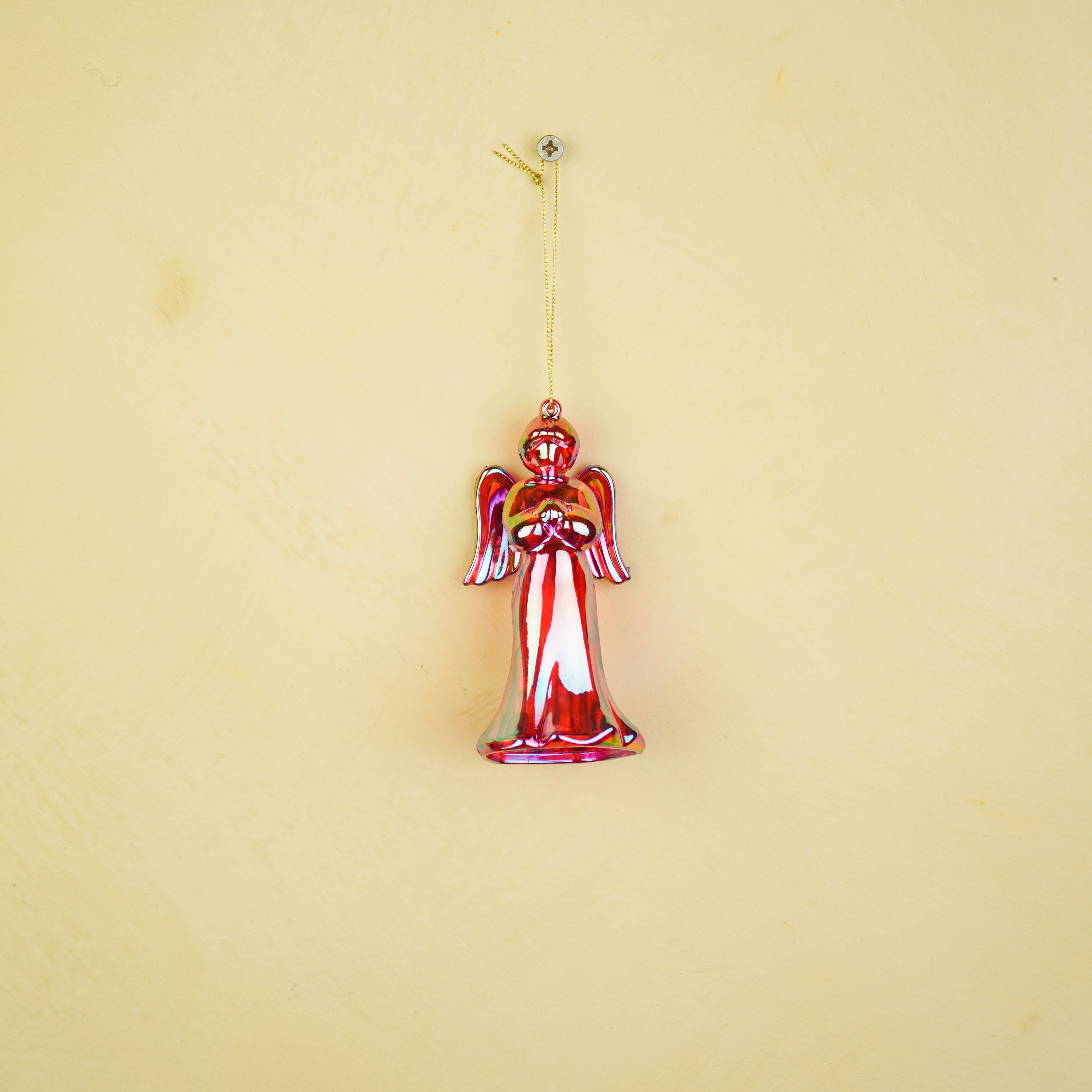 Kersthanger - Engel - Kunststof - Rood - 6x5,5x11 cm
