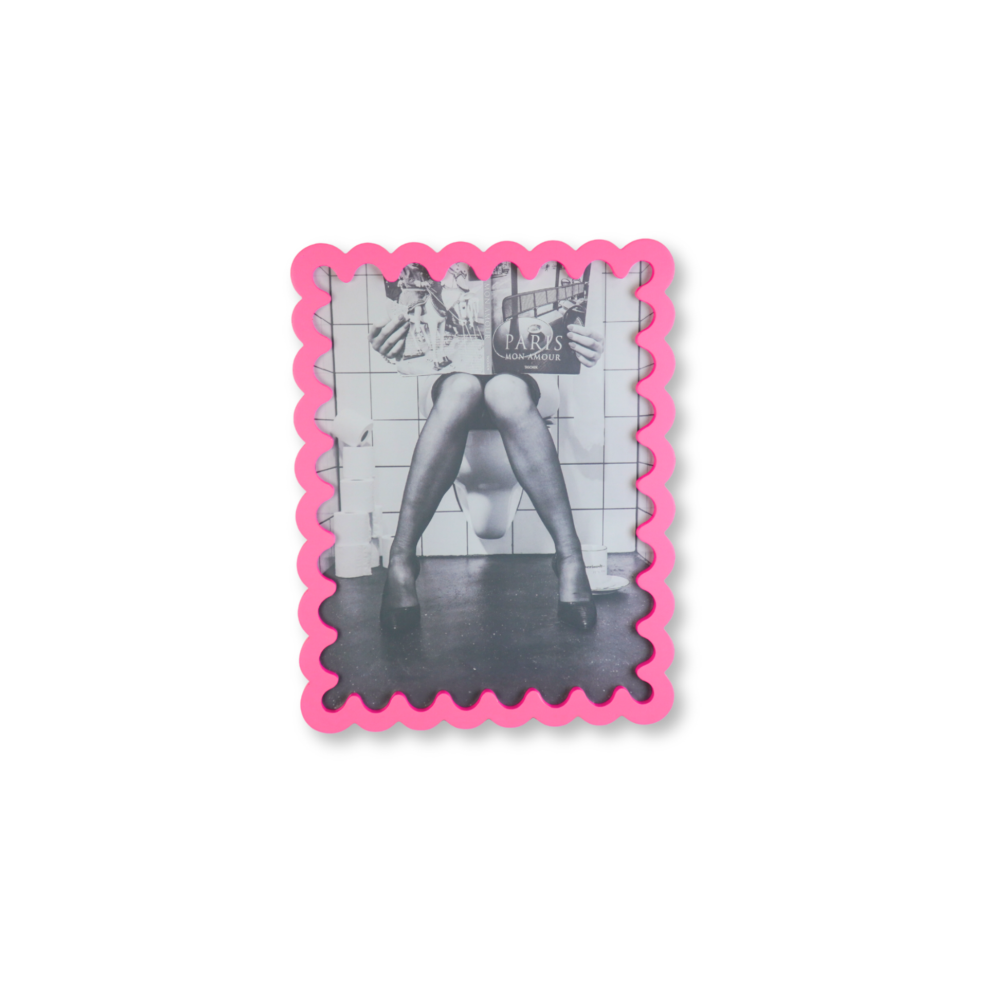 Fotolijst - Golvende Rand - MDF - Fluor Roze - 24x33x1.5cm