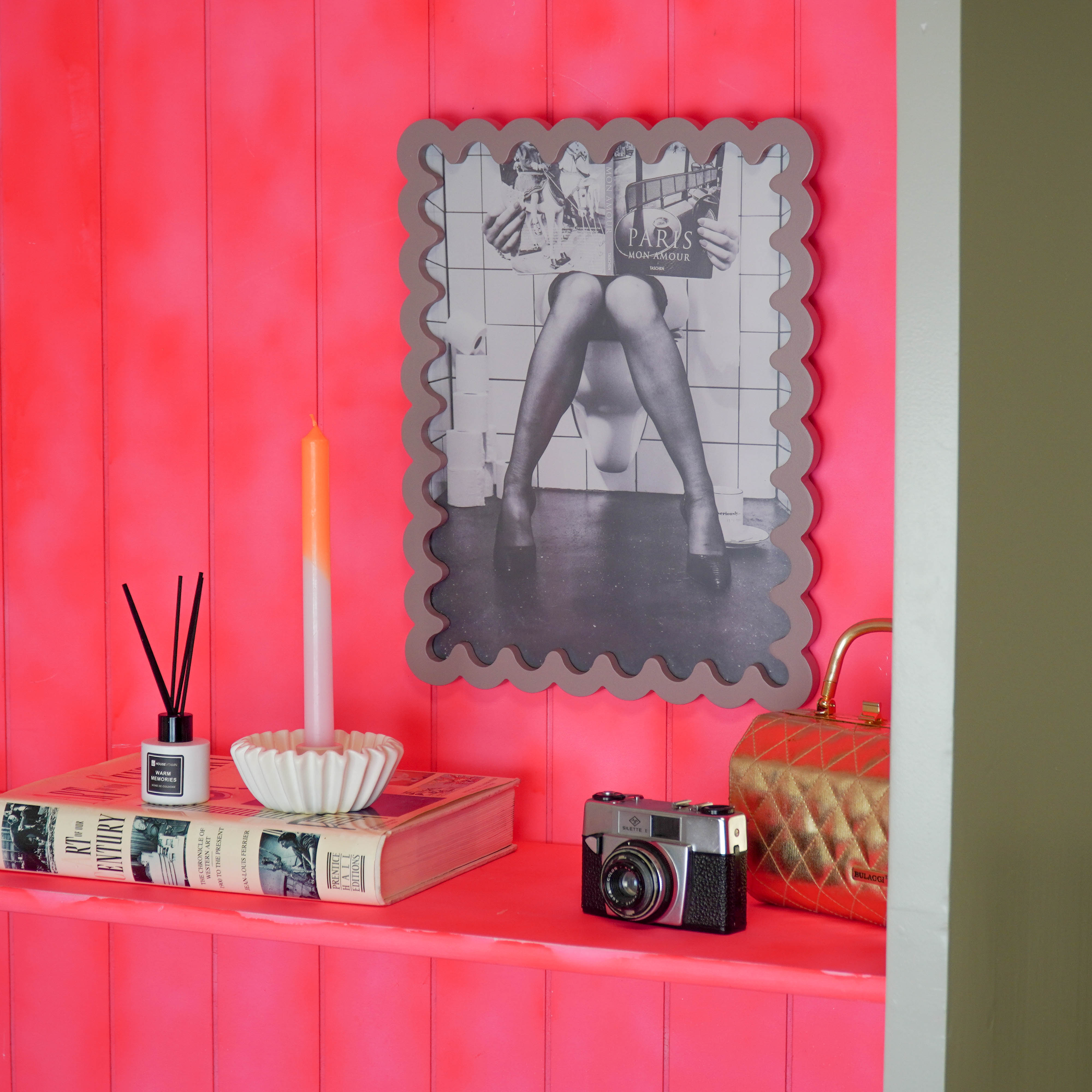 Fotolijst - Golvende Rand- MDF - Taupe- 33x43x1.5cm