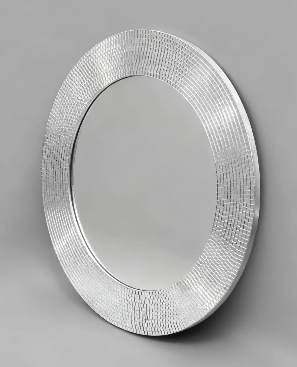 Spiegel - Wandspiegel Discosteentjes - Zilver - 40x1x40cm
