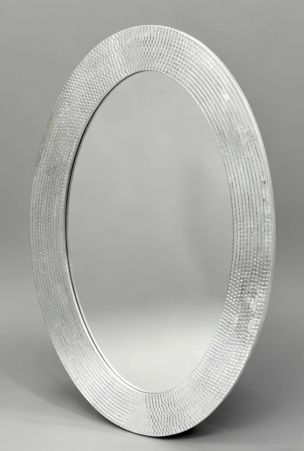 Spiegel - Wandspiegel Discosteentjes - Zilver - 60x1x40cm