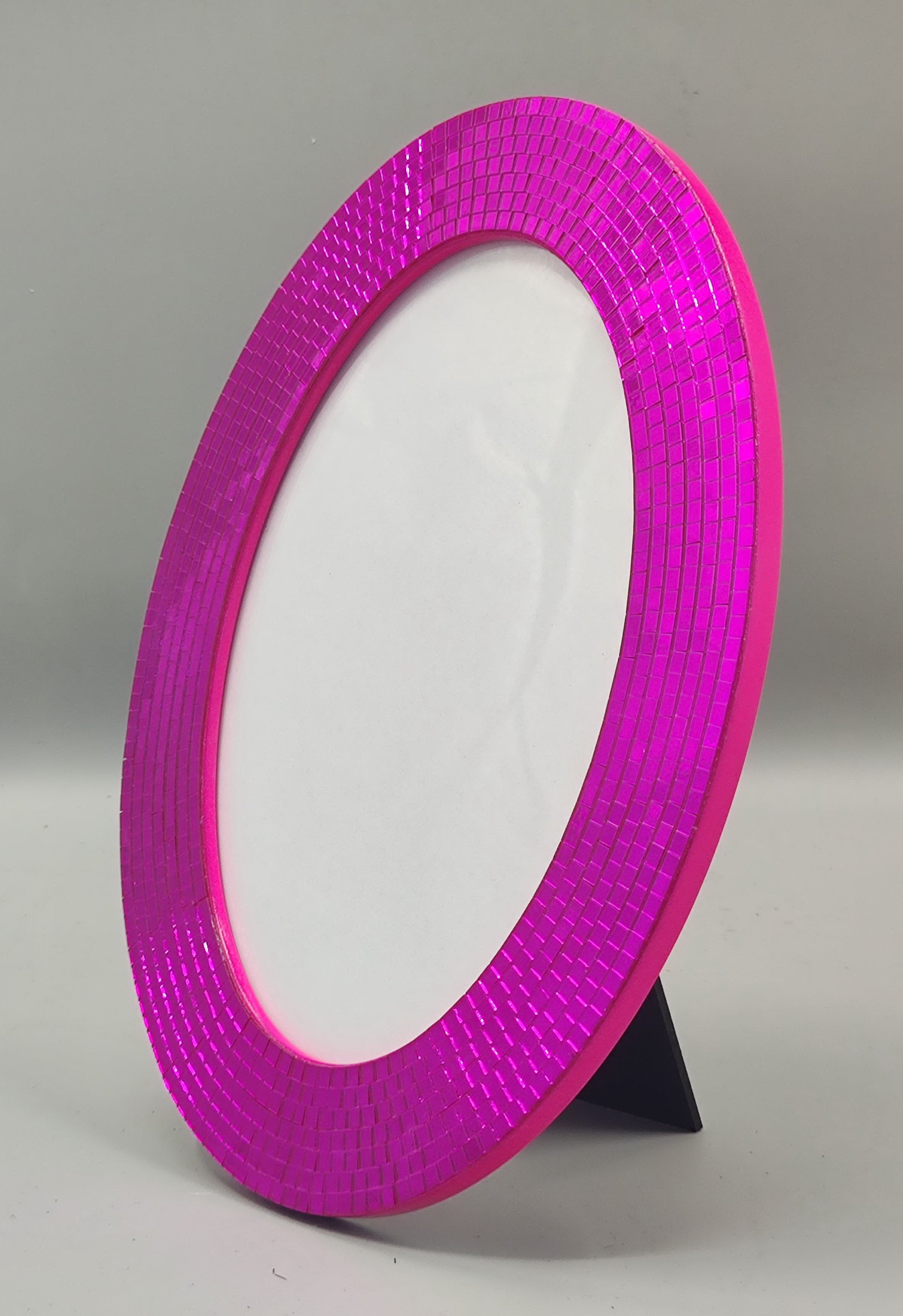 Fotolijst - Ovaal met Discosteentjes - Roze - 22.5x29x1.3cm