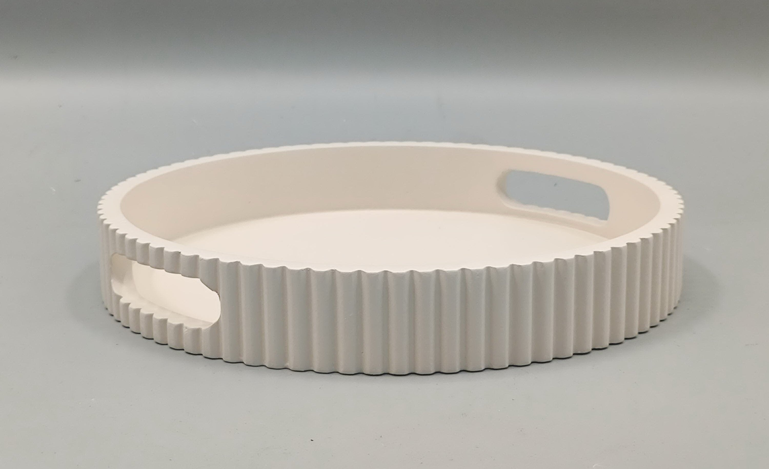 Dienblad - Met Geribbelde Rand - Zand - 25.5x4x25.5cm