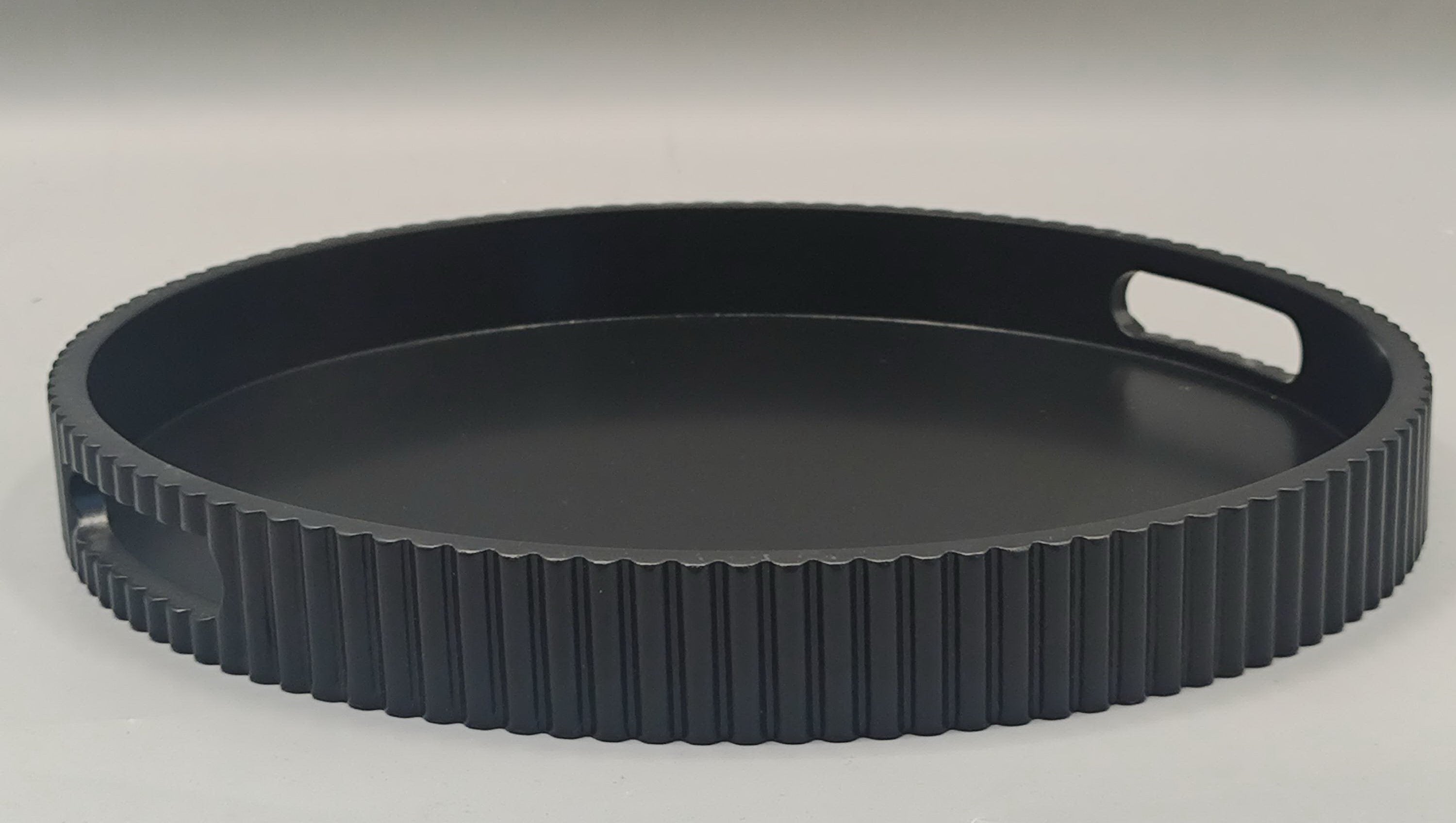 Dienblad - Met Geribbelde Rand - Zwart - 35x35x4cm