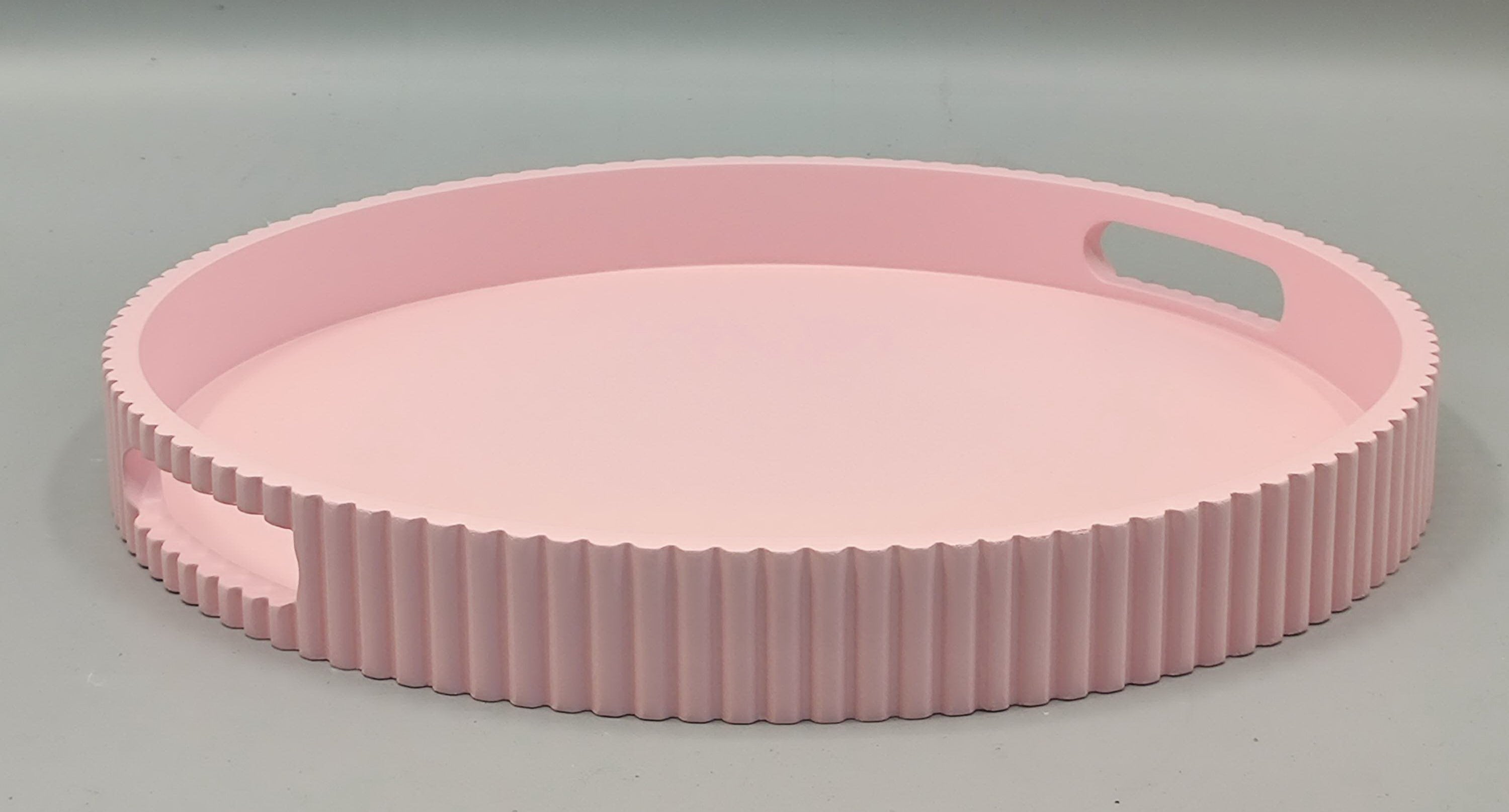 Dienblad - Met Geribbelde Rand - Lichtroze - 35x35x4cm