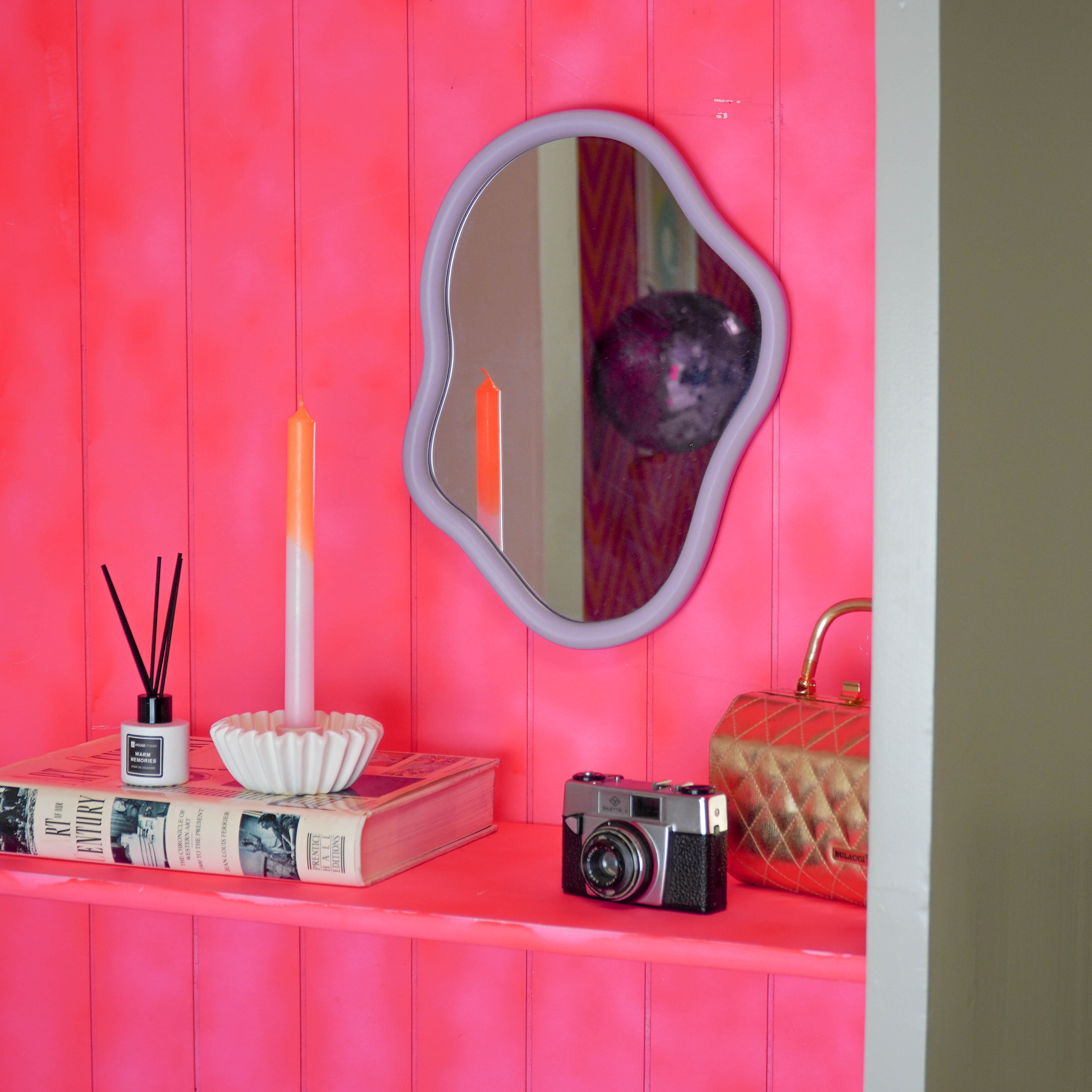 Spiegel - Wand Spiegel Organische Vorm - Lila - 30x40cm