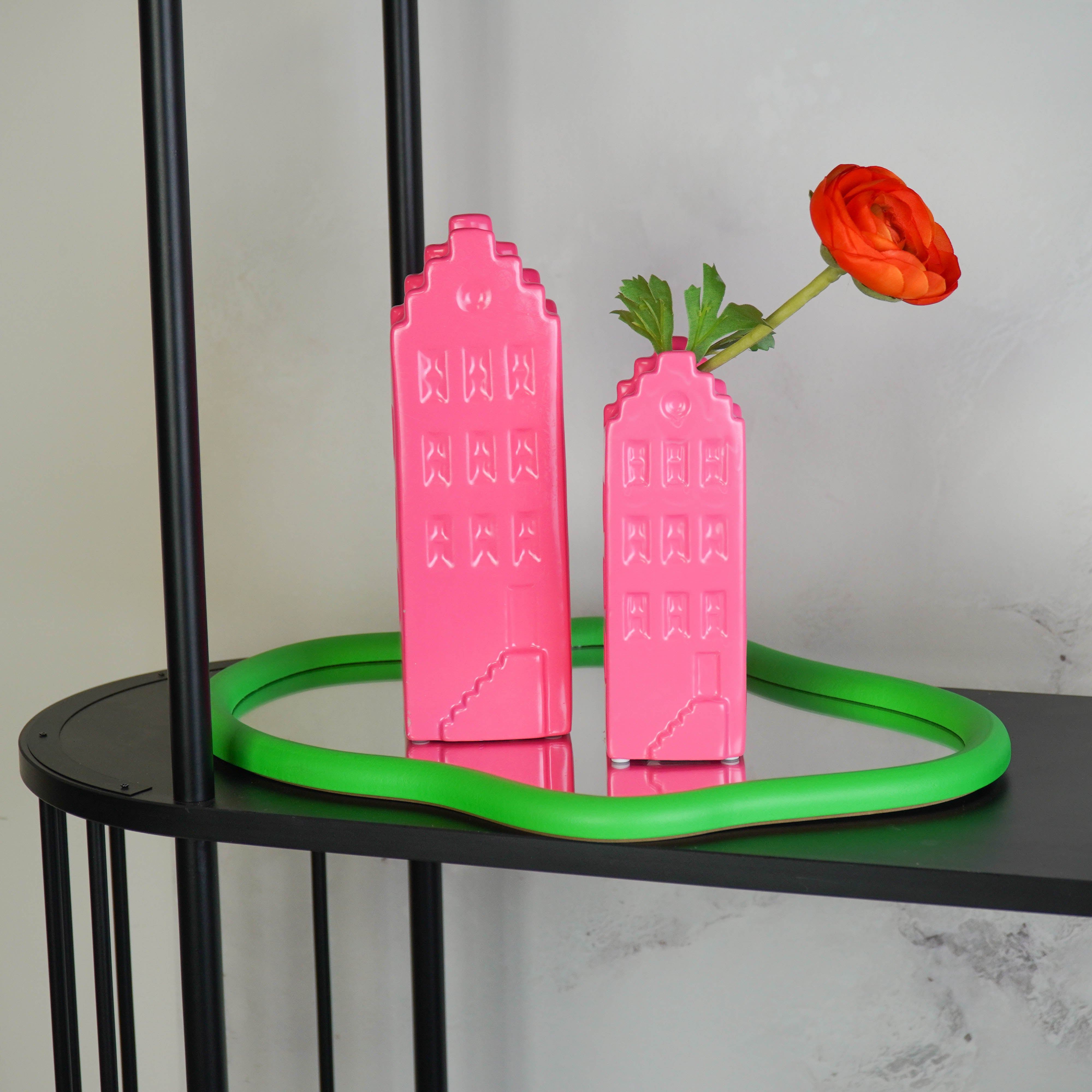 Spiegel - Wand Spiegel Organische Vorm - Groen - 30x40cm