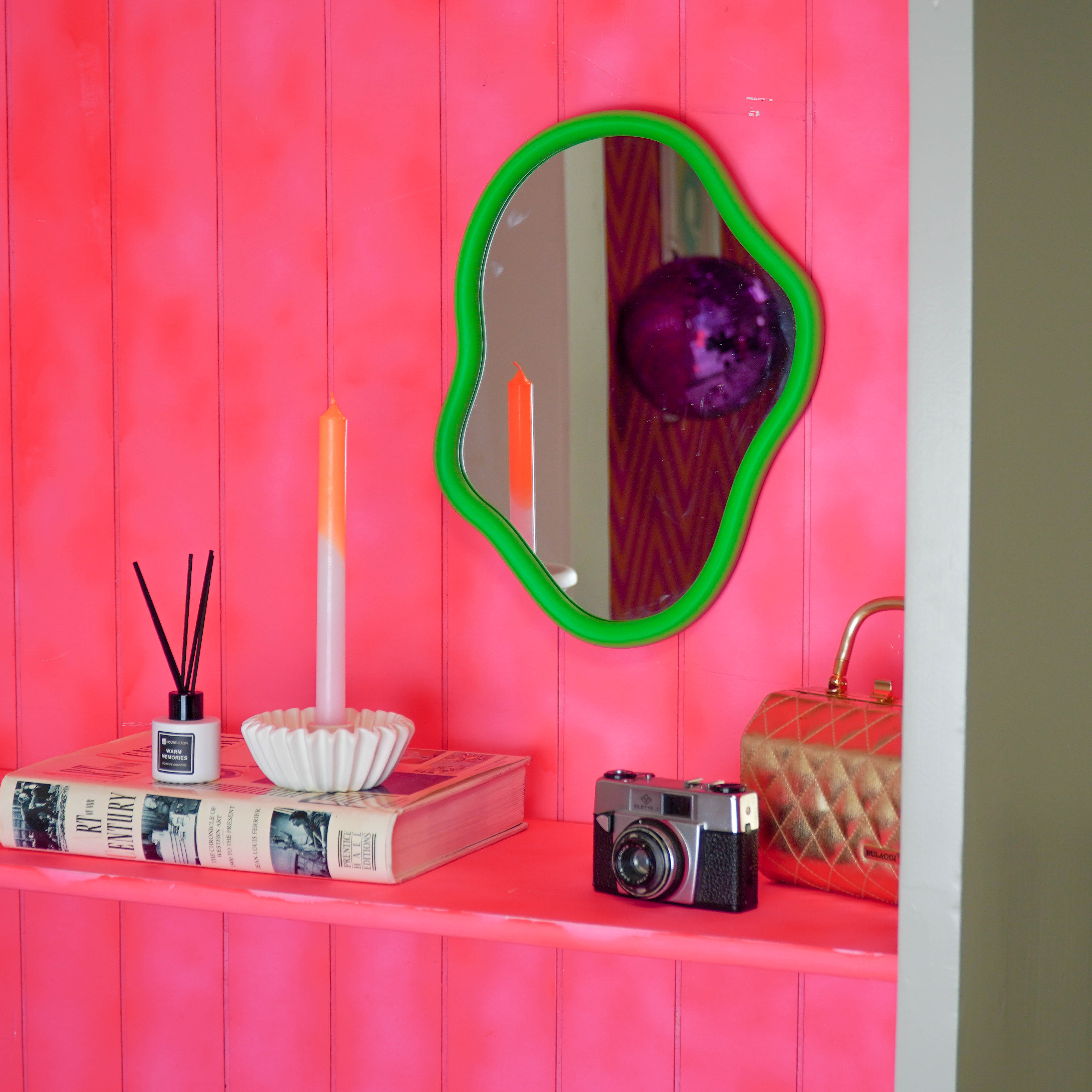 Spiegel - Wand Spiegel Organische Vorm - Groen - 30x40cm