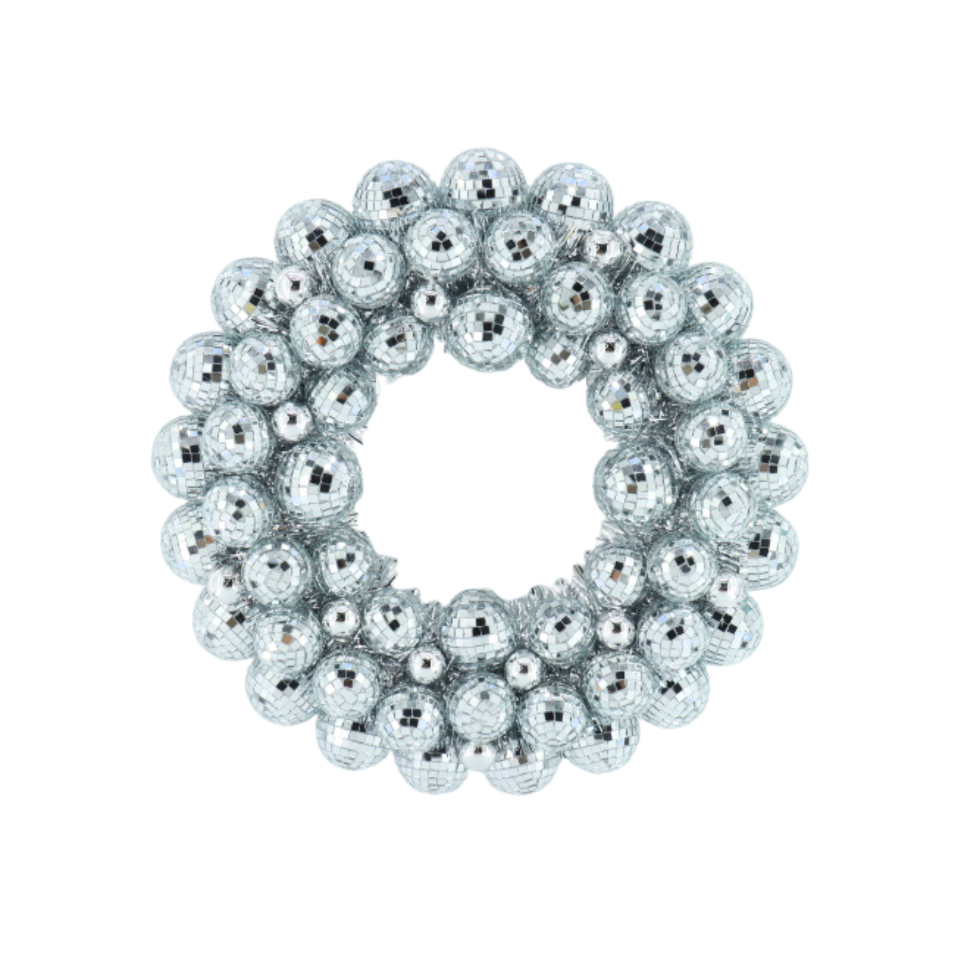 Kerstversiering - Kerst Krans Discobalballen Kunststof - Zilver - 40x40x7.5 cm