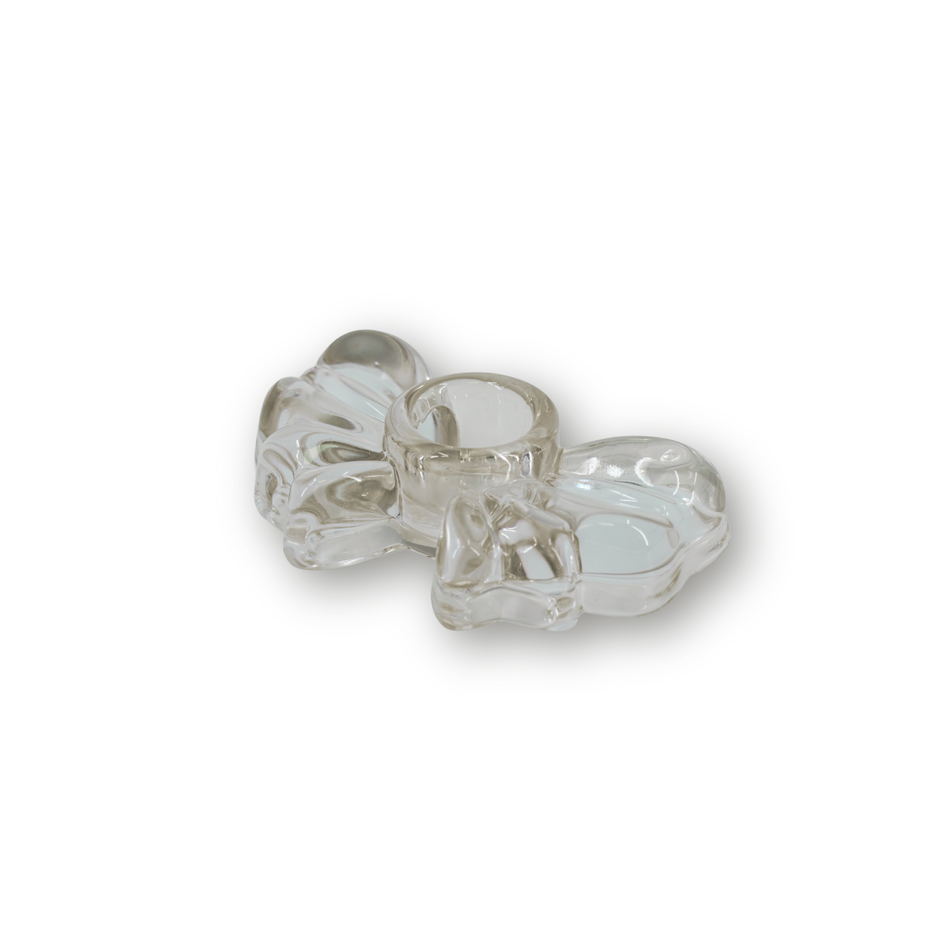 Kaarshouder - Kandelaar Strik - Glas - Bruin - 9,5x6,5x2,5 cm