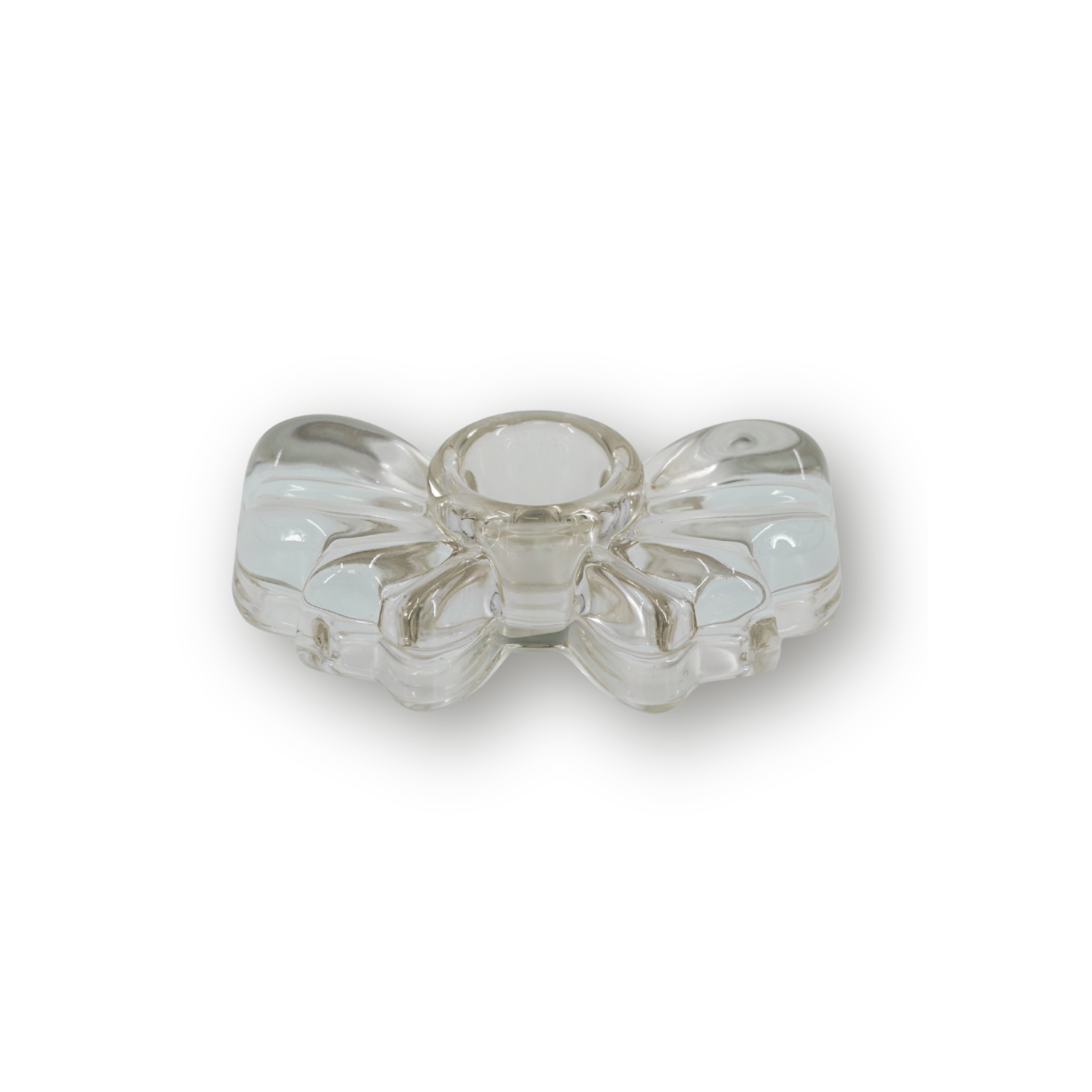 Kaarshouder - Kandelaar Strik - Glas - Bruin - 9,5x6,5x2,5 cm