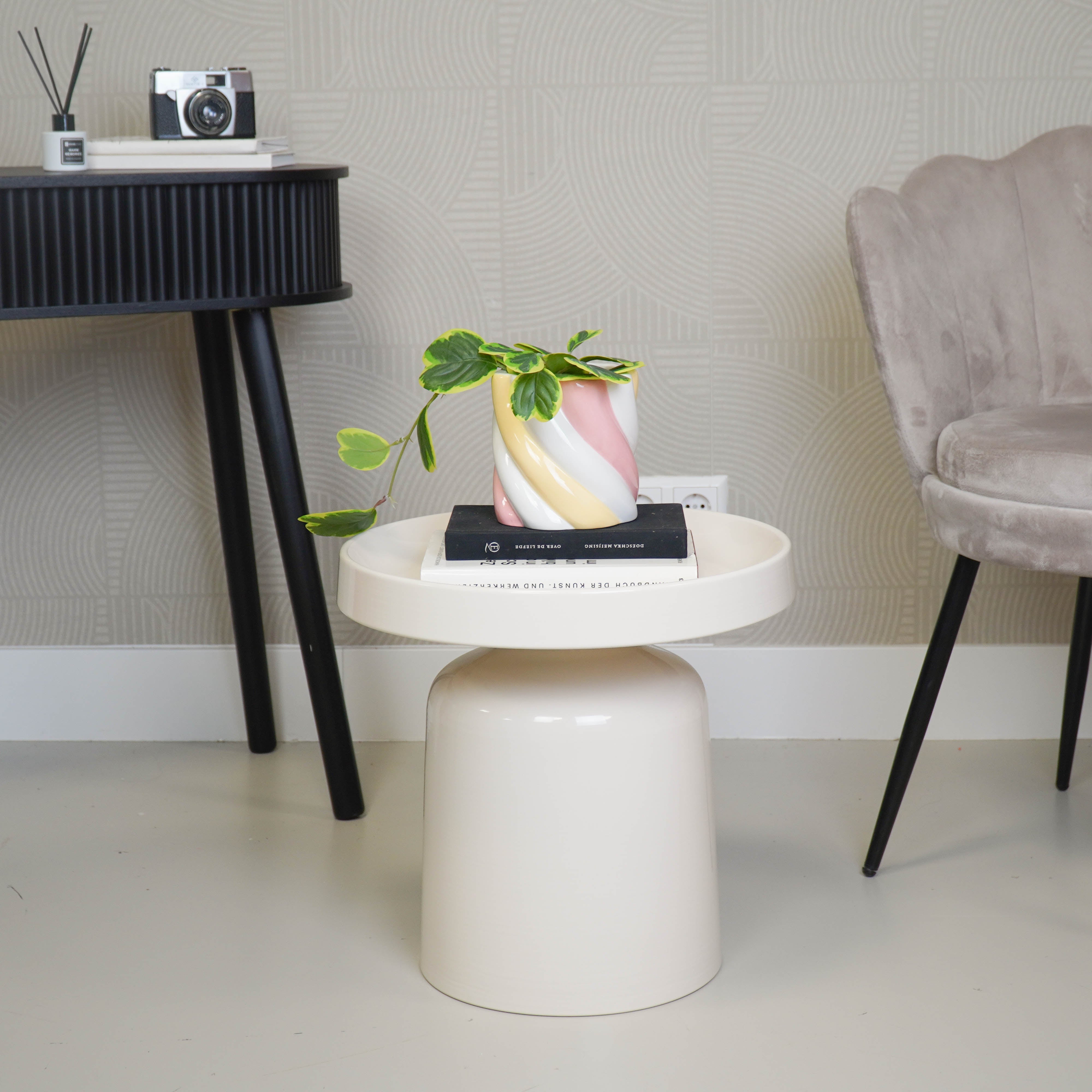 Bijzettafel - Pion - Zand - Metaal - 43x42cm