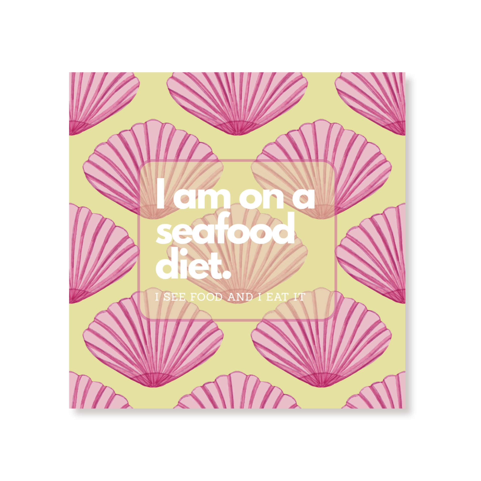 Papieren Servetten - "Seafood Diet" - Geel/Roze - 3-Laags - FSC - 33x33 cm - 20 Stuks