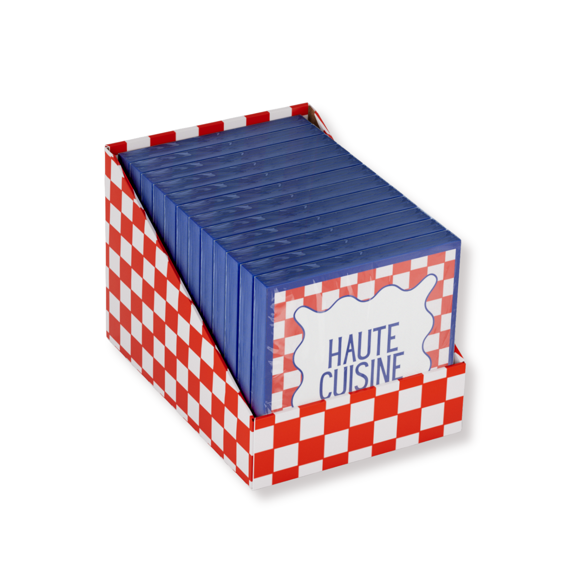Papieren Servetten - "Haute Cuisine" - Rood/Blauw/Lichtroze - 3-Laags - FSC - 33x33 cm - 20 Stuks