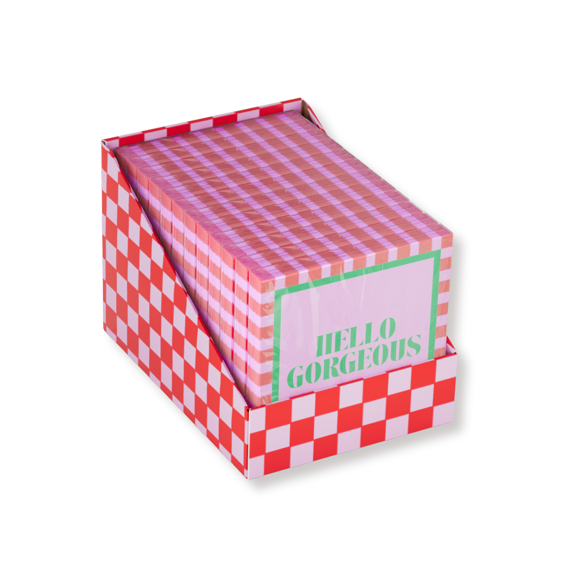 Papieren Servetten - "Hello Gorgeous" - Roze/Rood/Groen - 3-Laags - FSC - 33x33 cm - 20 Stuks