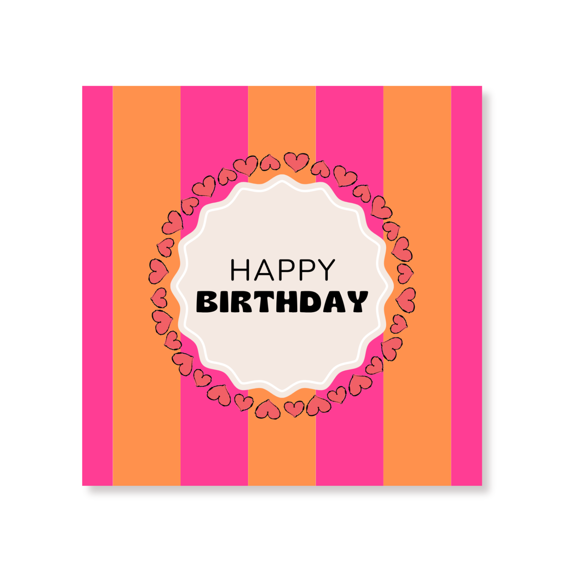Papieren Servetten - "Happy Birthday" - Roze/Oranje - 3-Laags - FSC - 33x33 cm - 20 Stuks