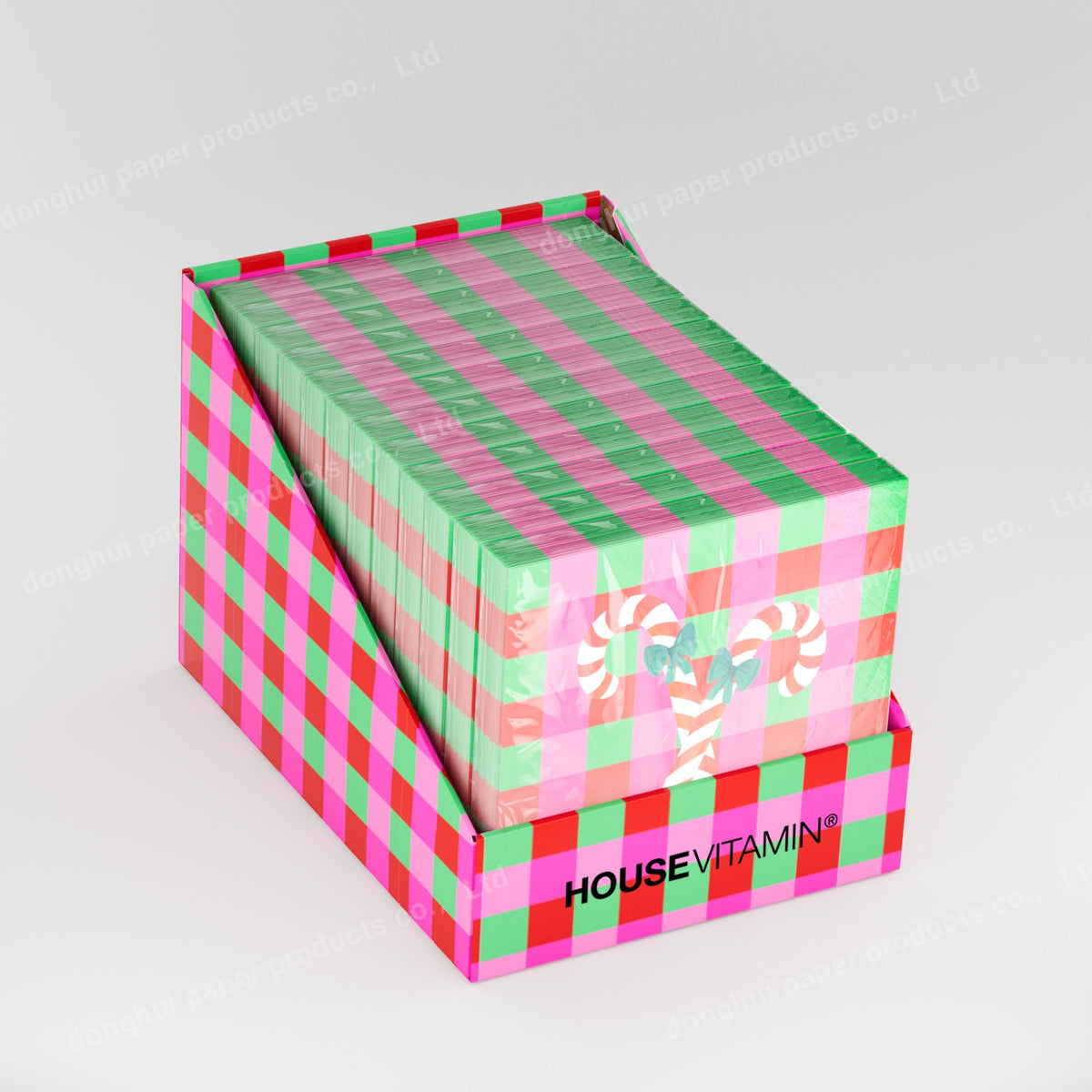 Paper Napkins “Candy Cane” –Display Pack 12 Packs