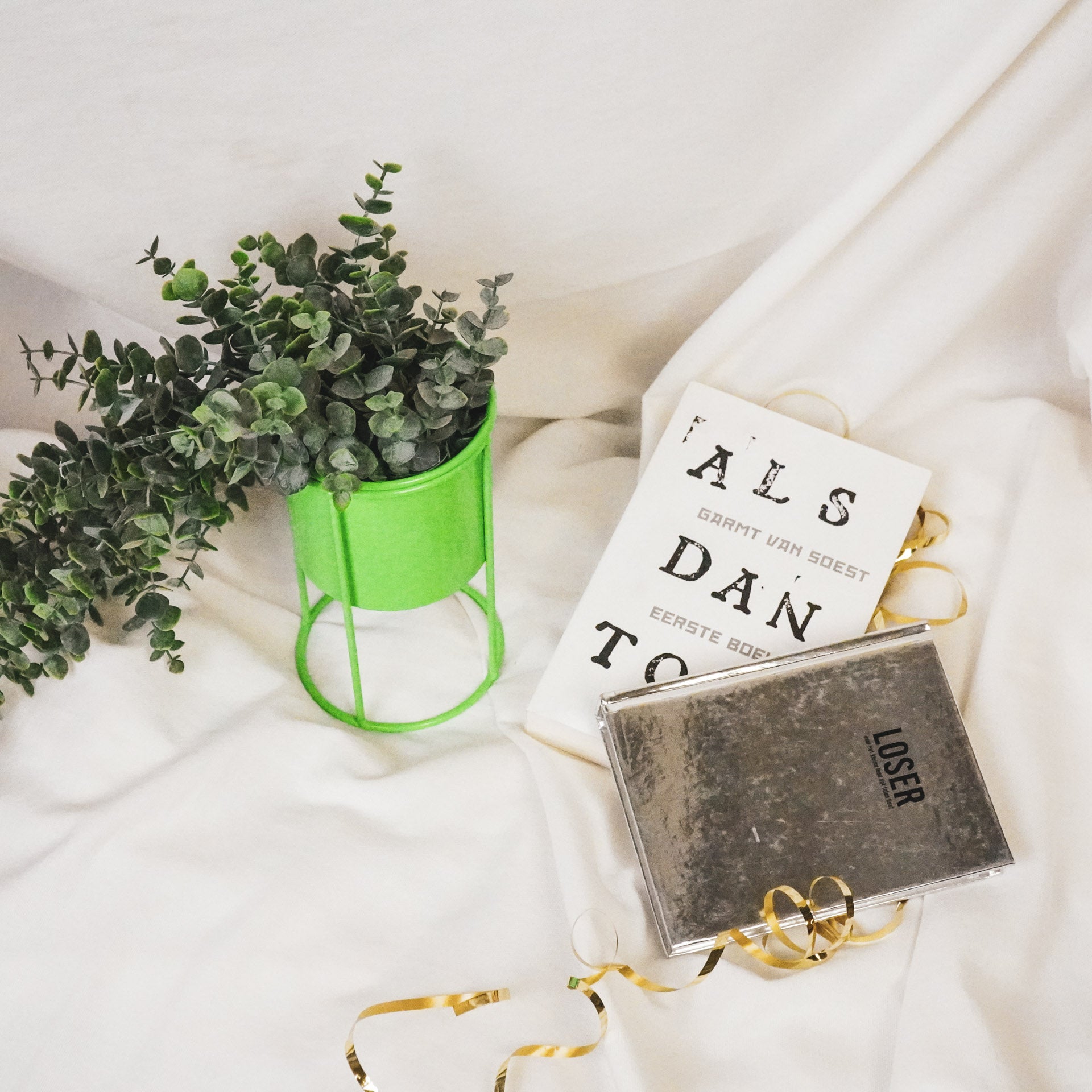 Planten Pot - Metaal - Groen - 11x11x19cm