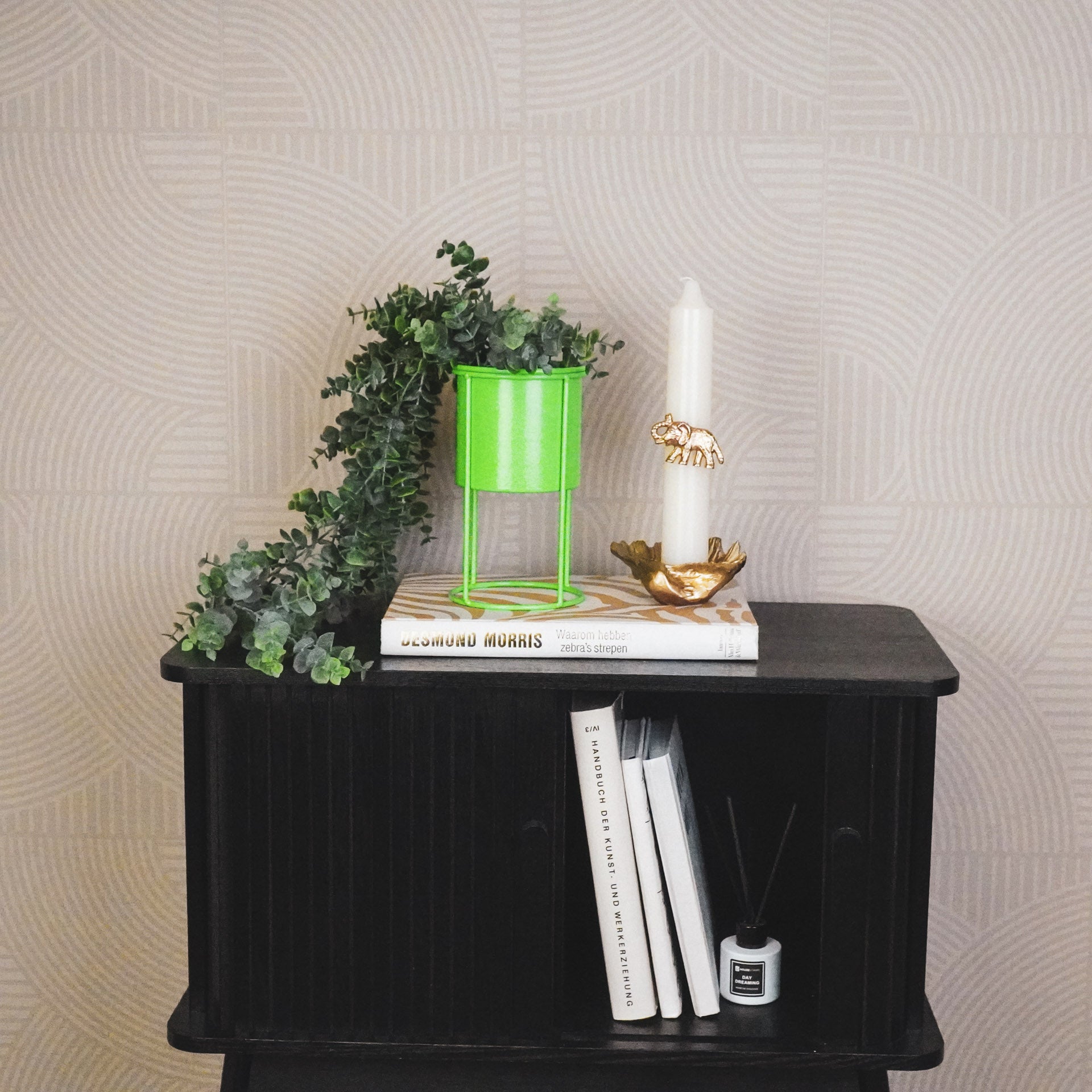 Planten Pot - Metaal - Groen - 11x11x19cm