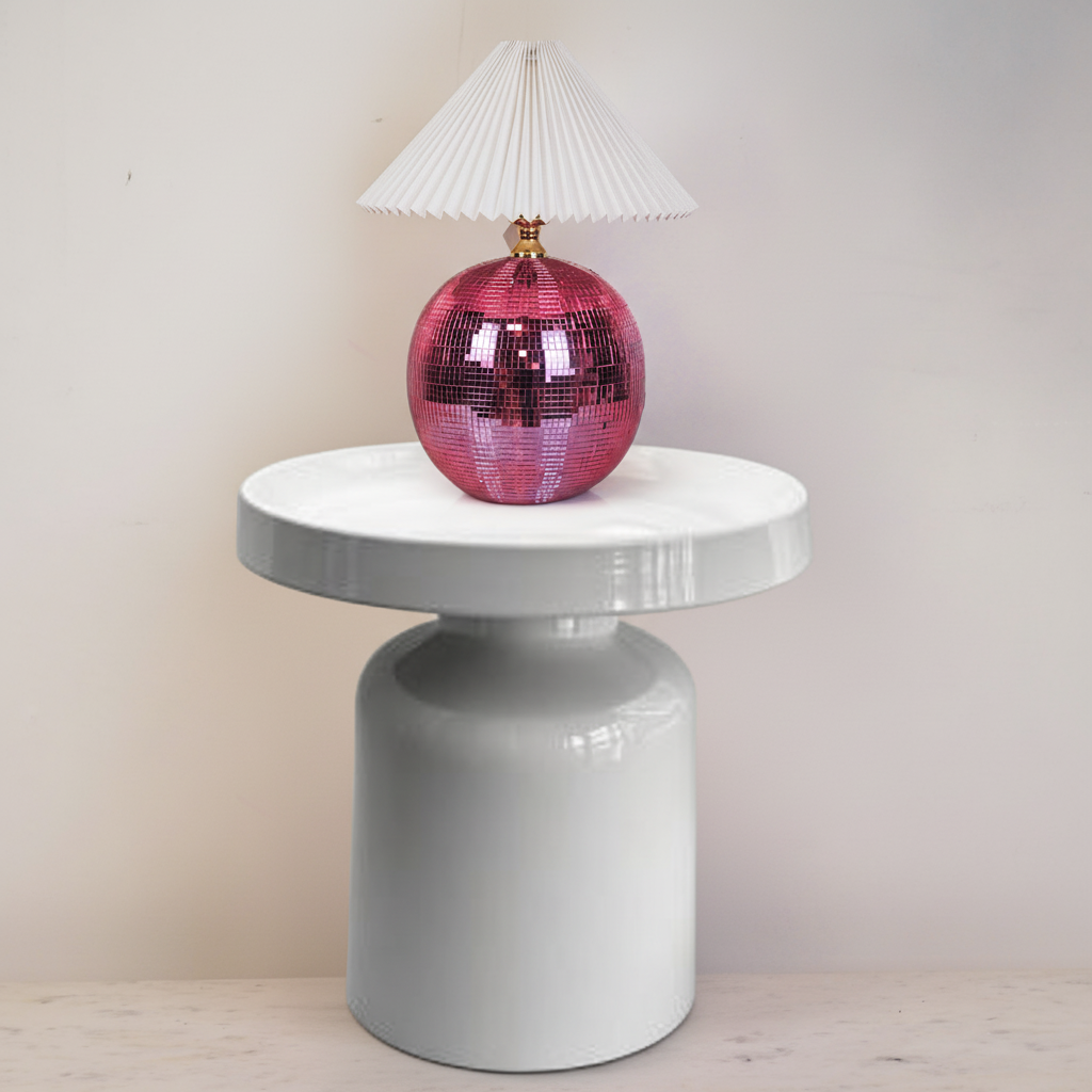 Tafel lamp - Disco Bol - Glas - Roze - 20x20cm