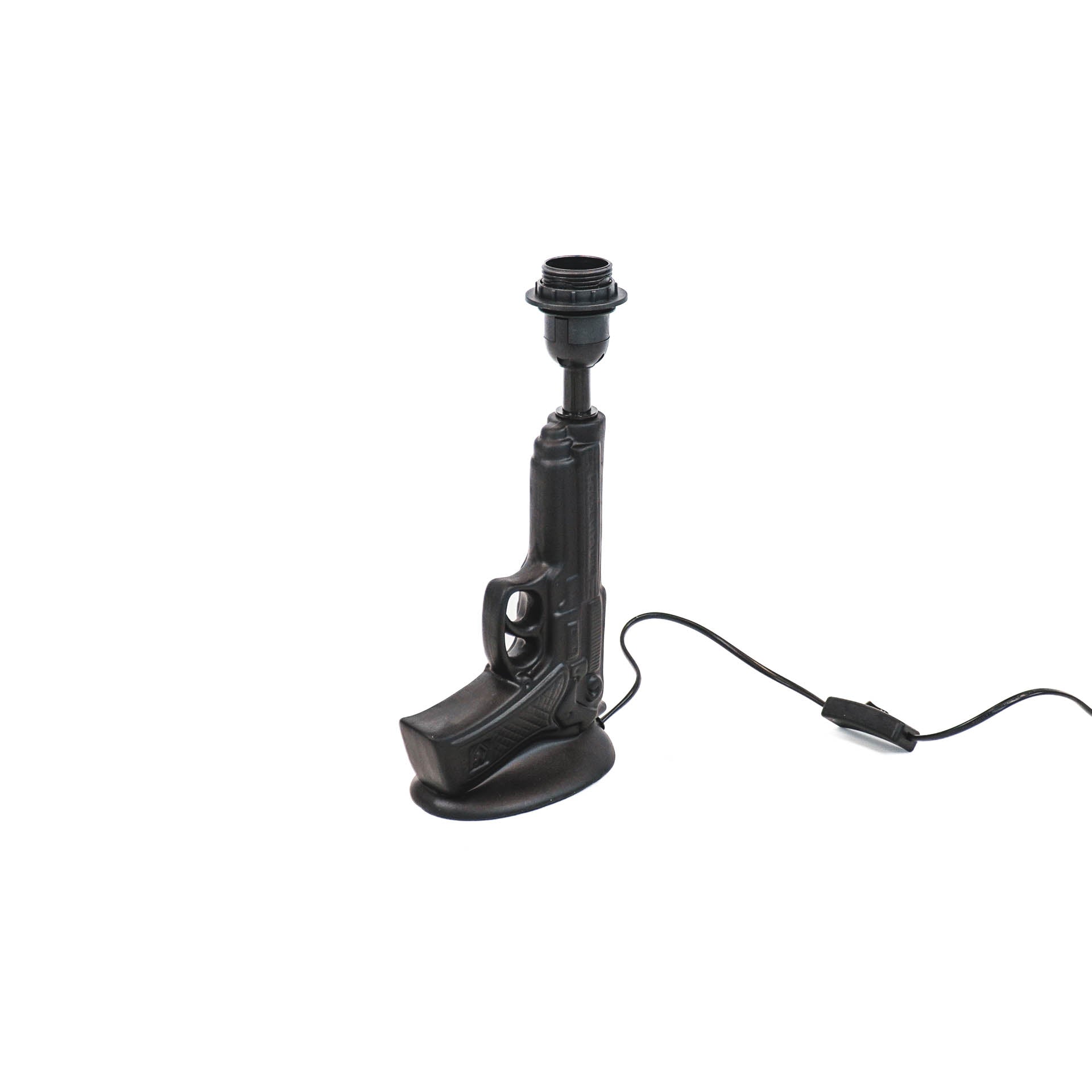Lamp - Pistool - Keramiek - Zwart - 15x9x32cm