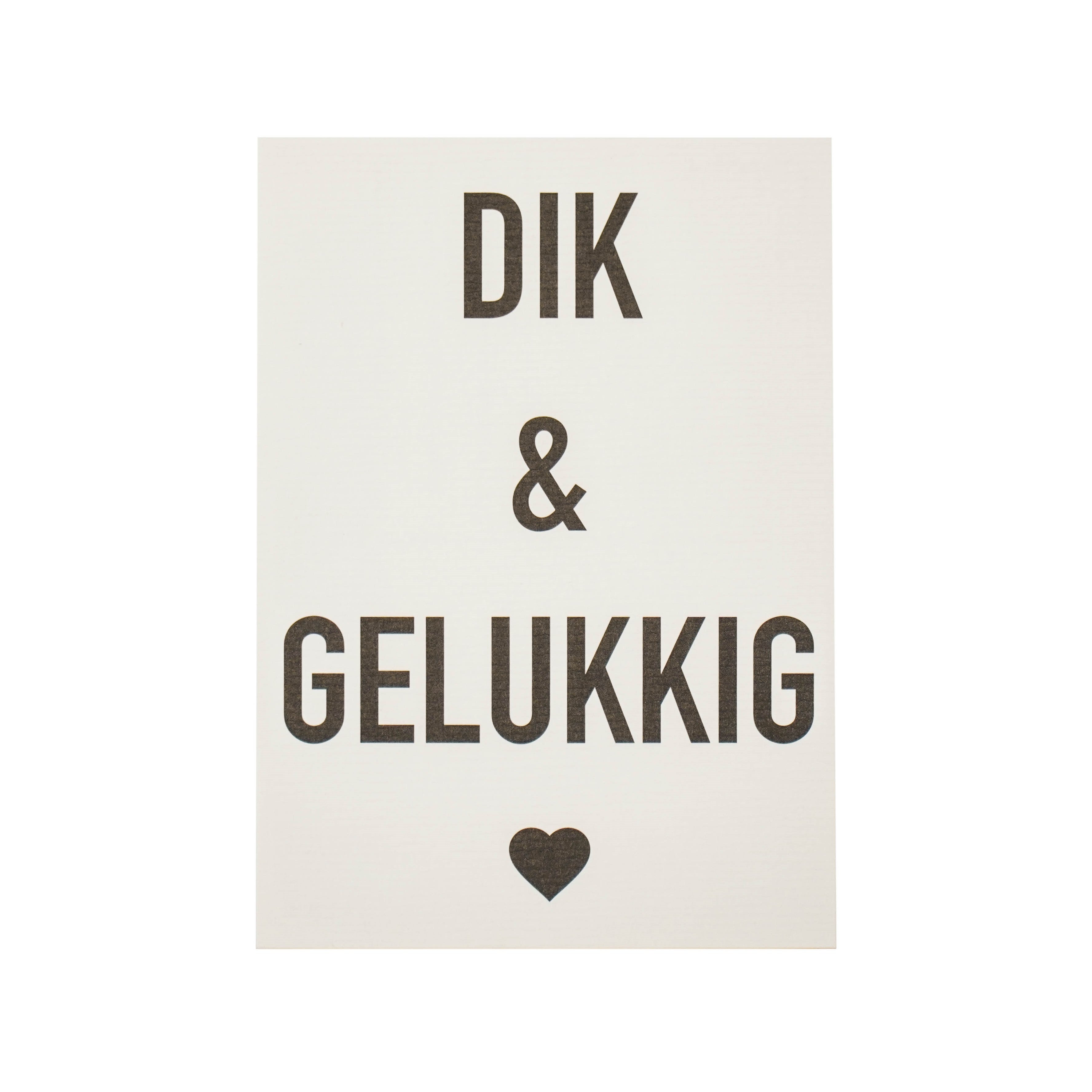 Ansichkaart - Dik & Gelukkig - Papier - Set van 5 - A6