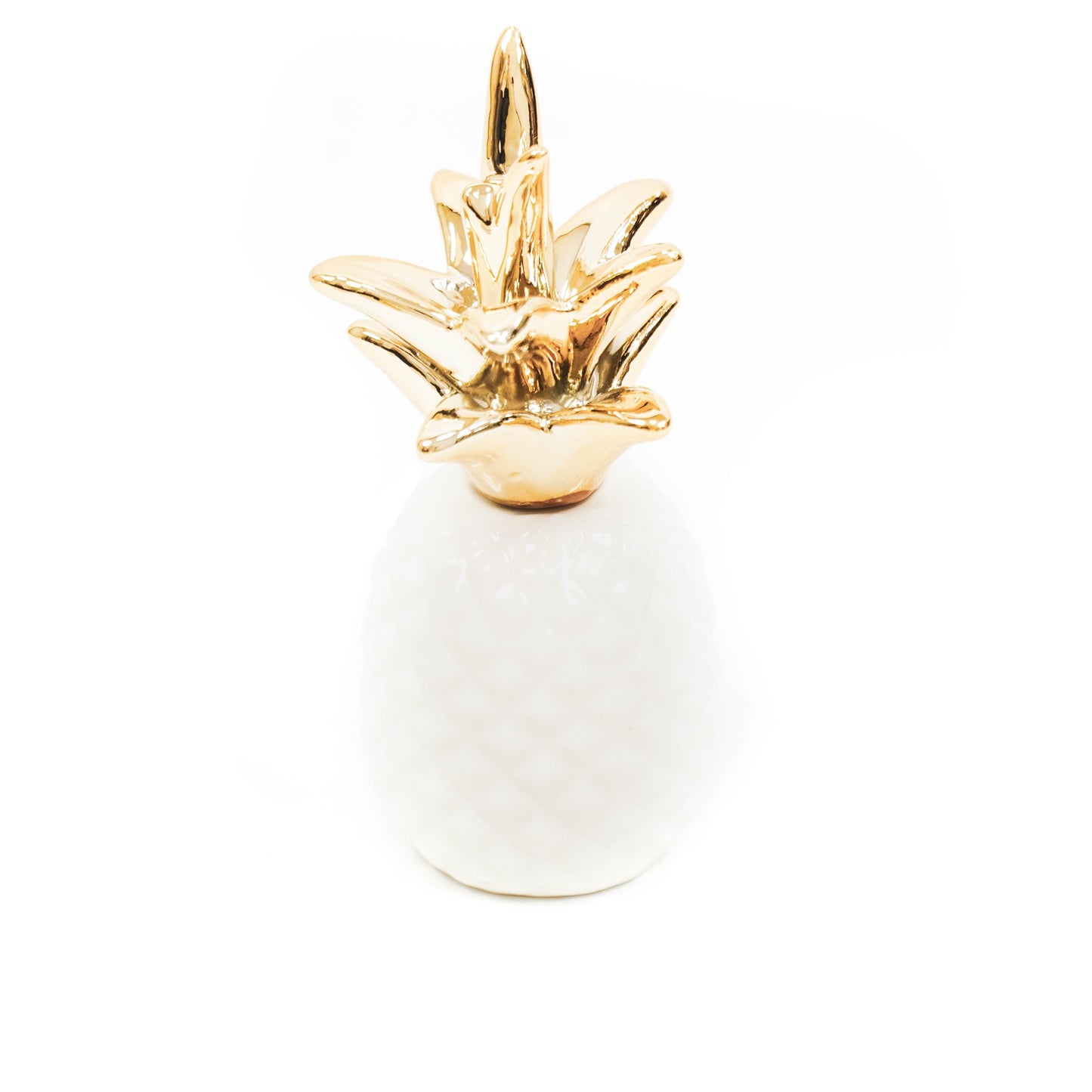 HV Ananas - Wit/Goud - 5x5x11cm
