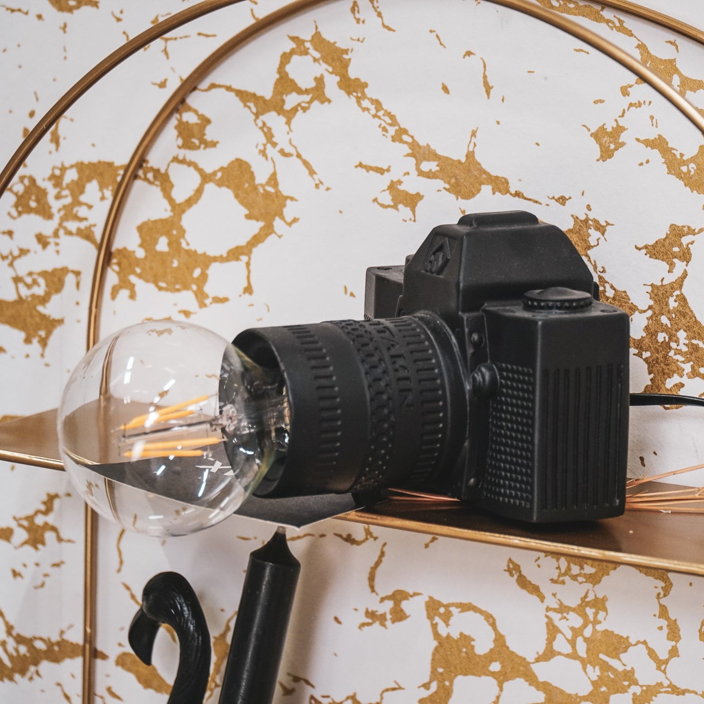 HV Camera Lamp - Zwart - 15x12cm