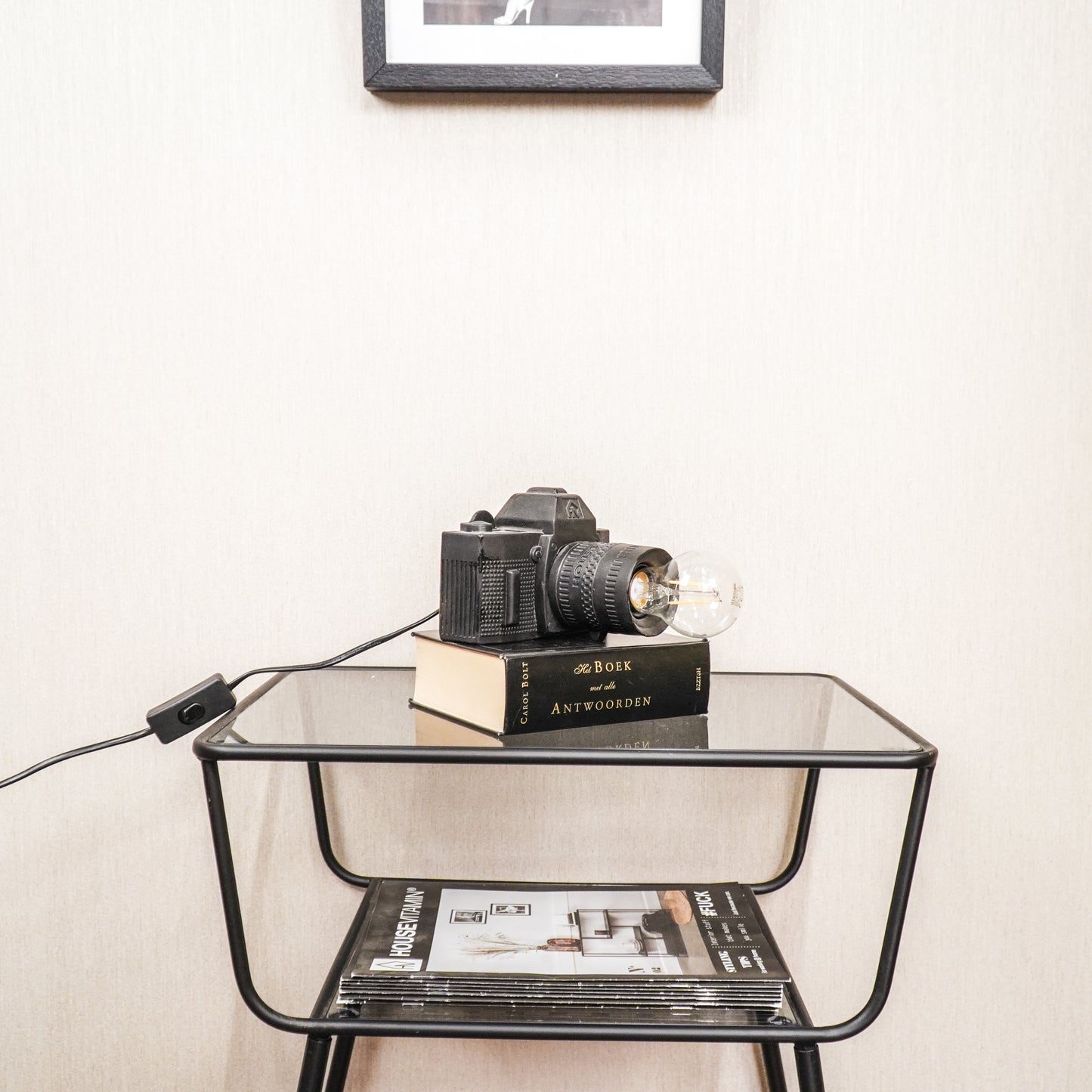 HV Camera Lamp - Zwart - 15x12cm