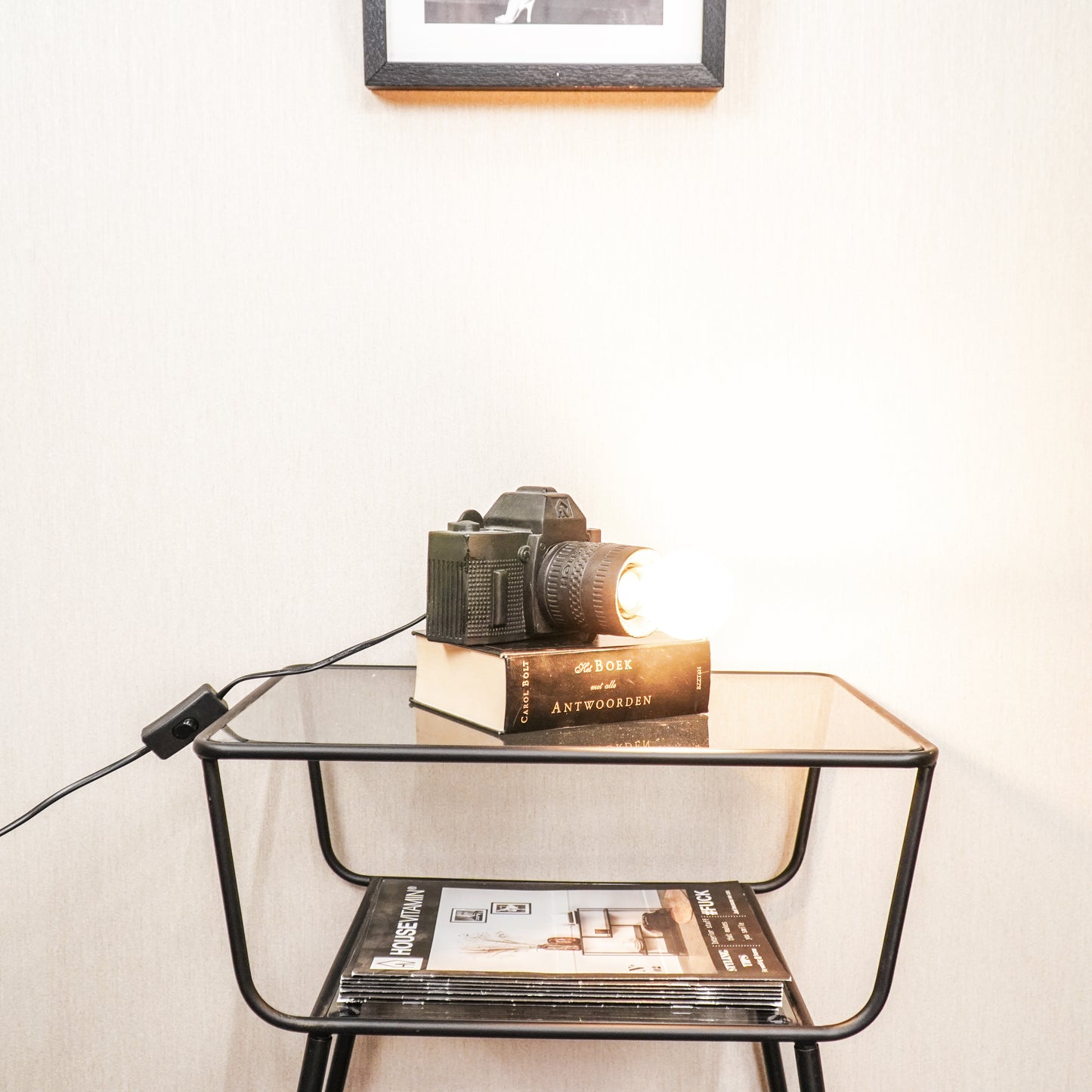 HV Camera Lamp - Zwart - 15x12cm