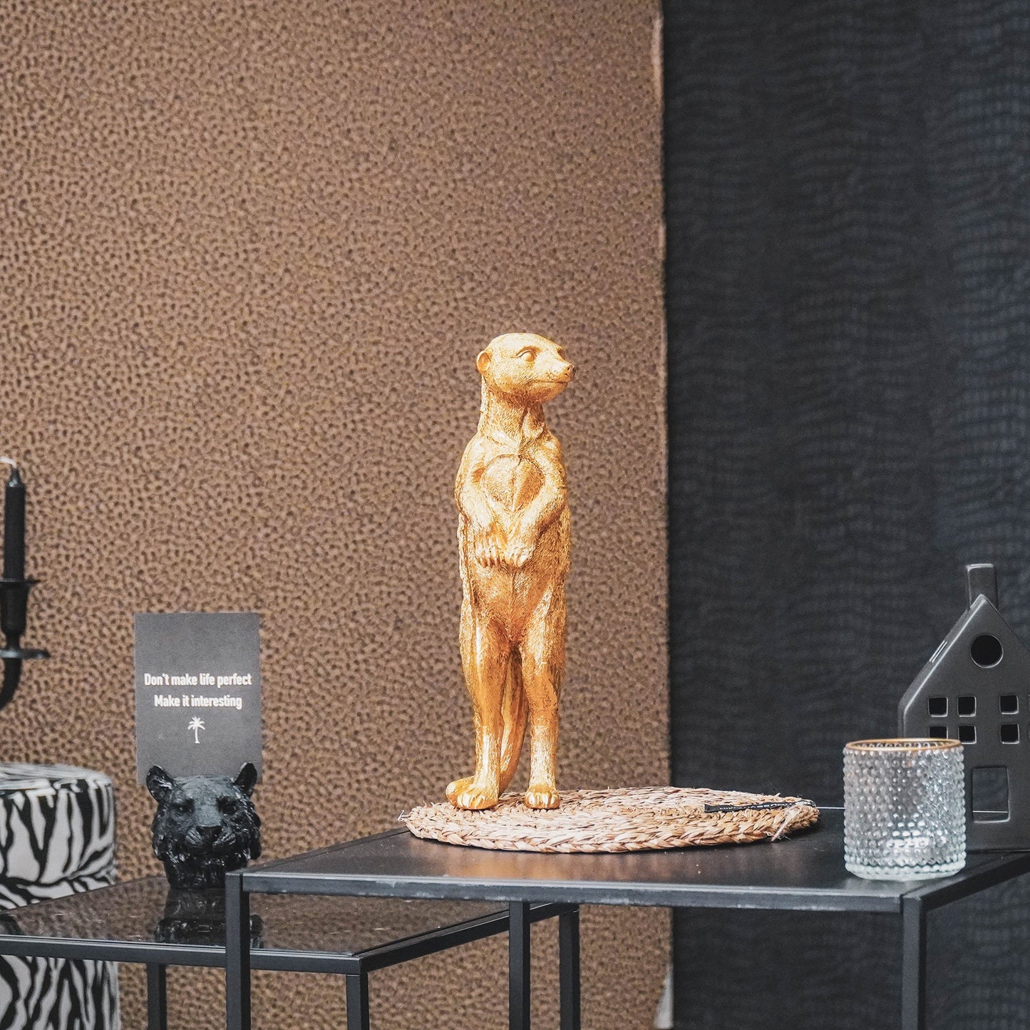 HV Stokstaart Beeld - Goud - 11x36cm