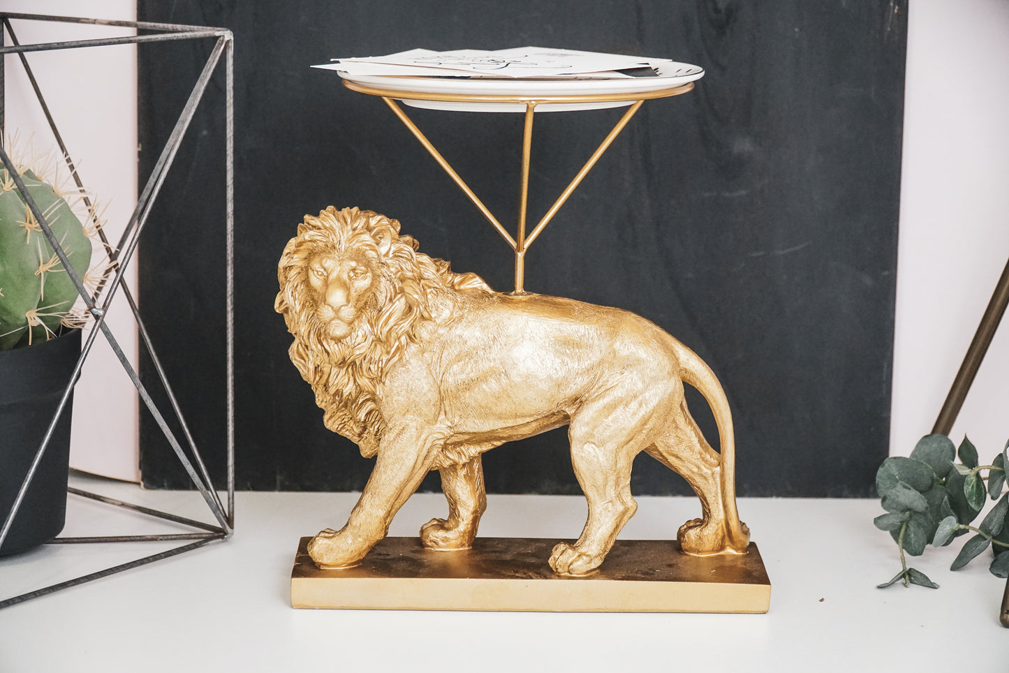 HV Leeuw Etagère - Goud - 20x30x27cm