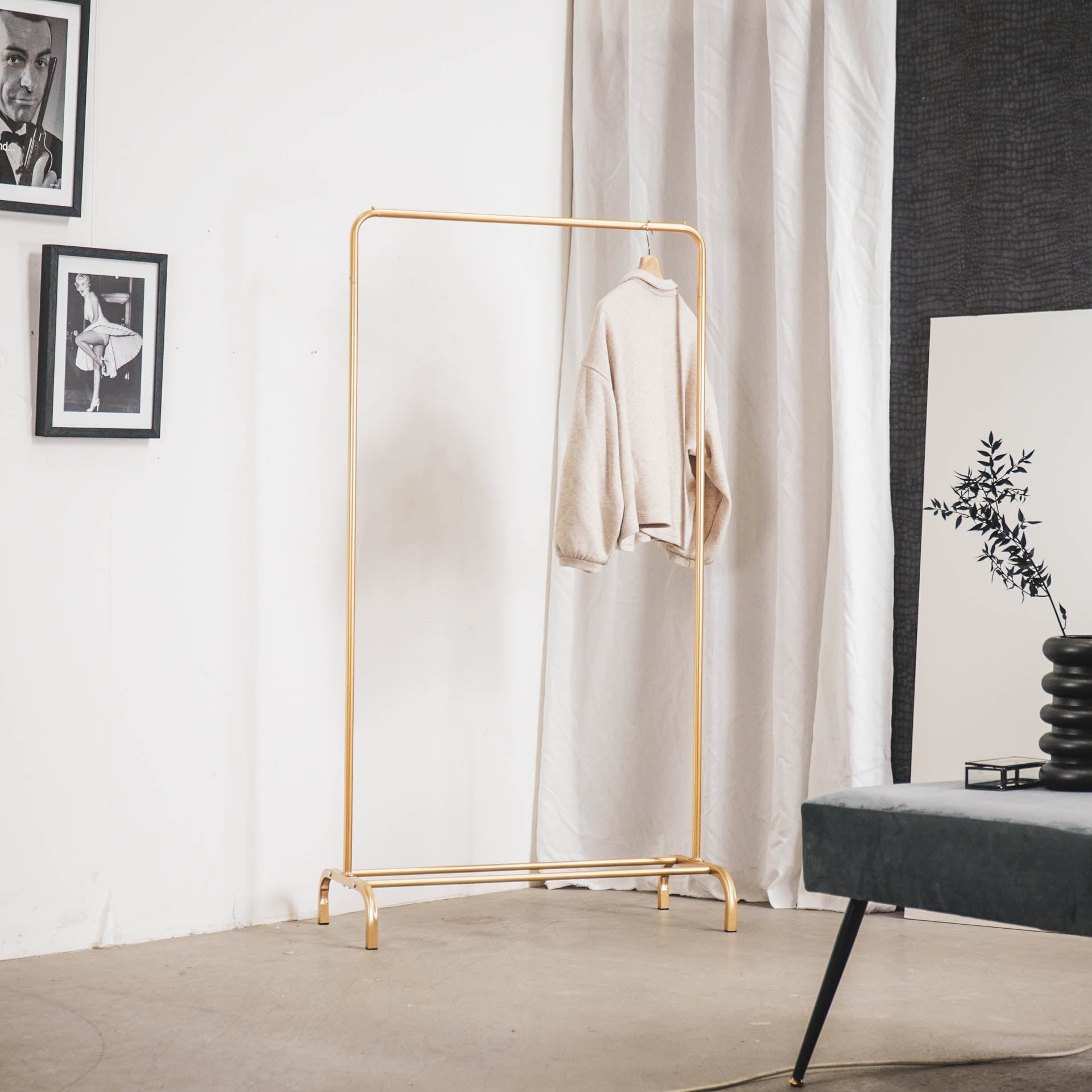 Kledingrek - Metaal - Goud - 80x40x150cm