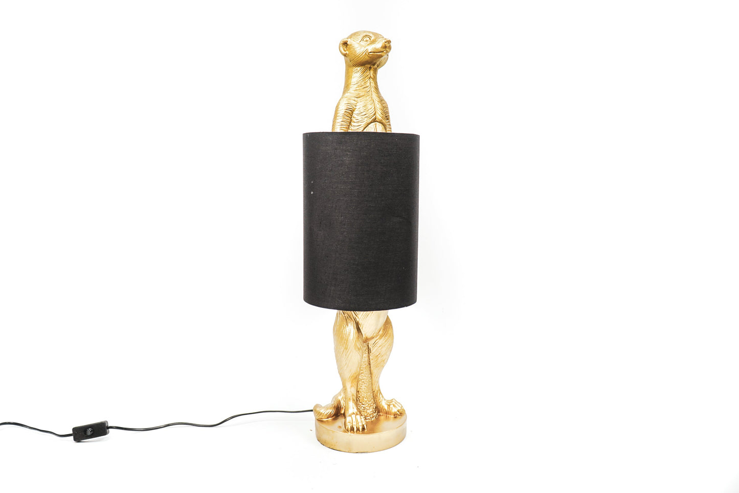 HV Stokstaartje Lamp - Goud - 73x22 cm - incl. lampenkap