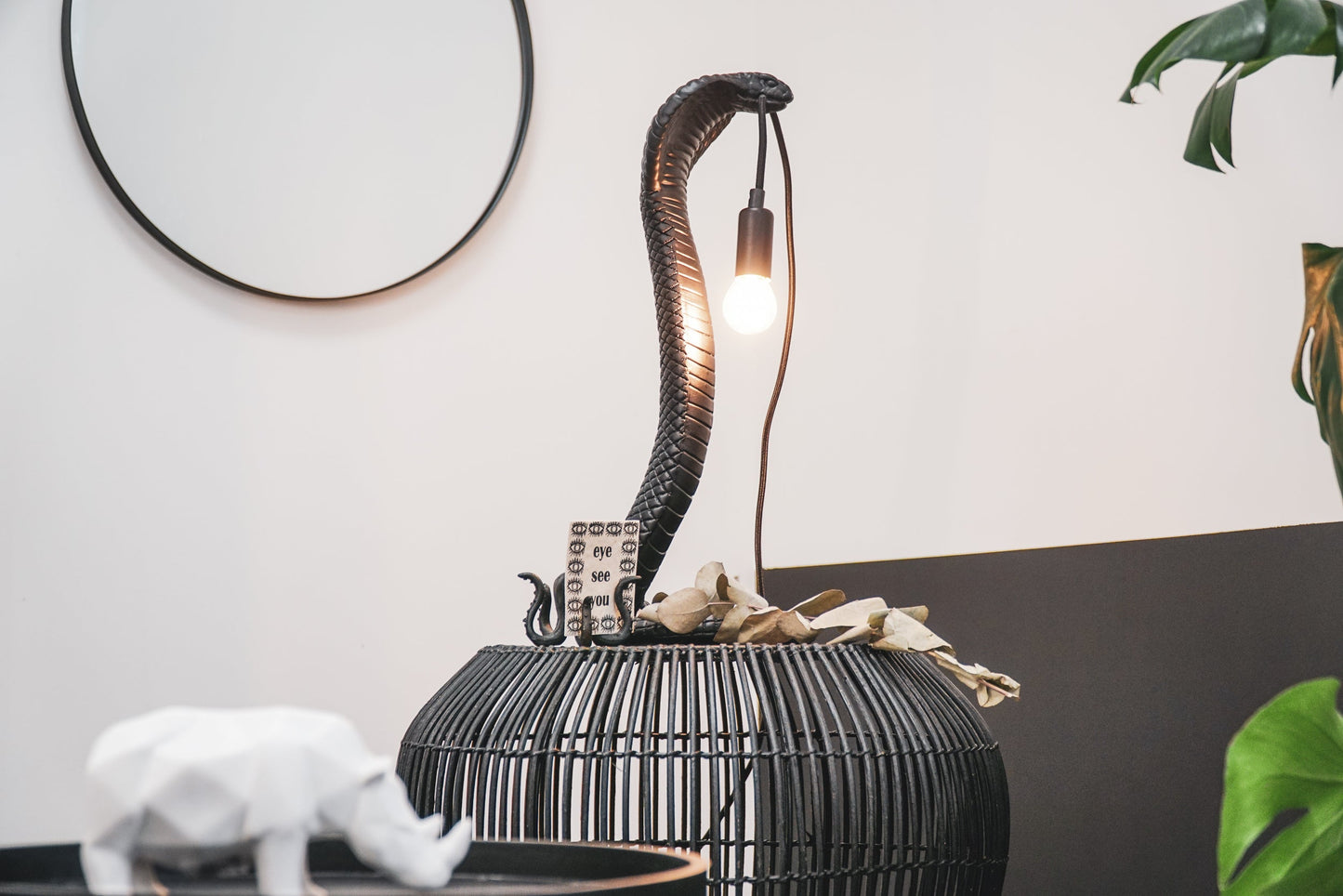 HV Slang lamp Zwart E14 20x20x49cm
