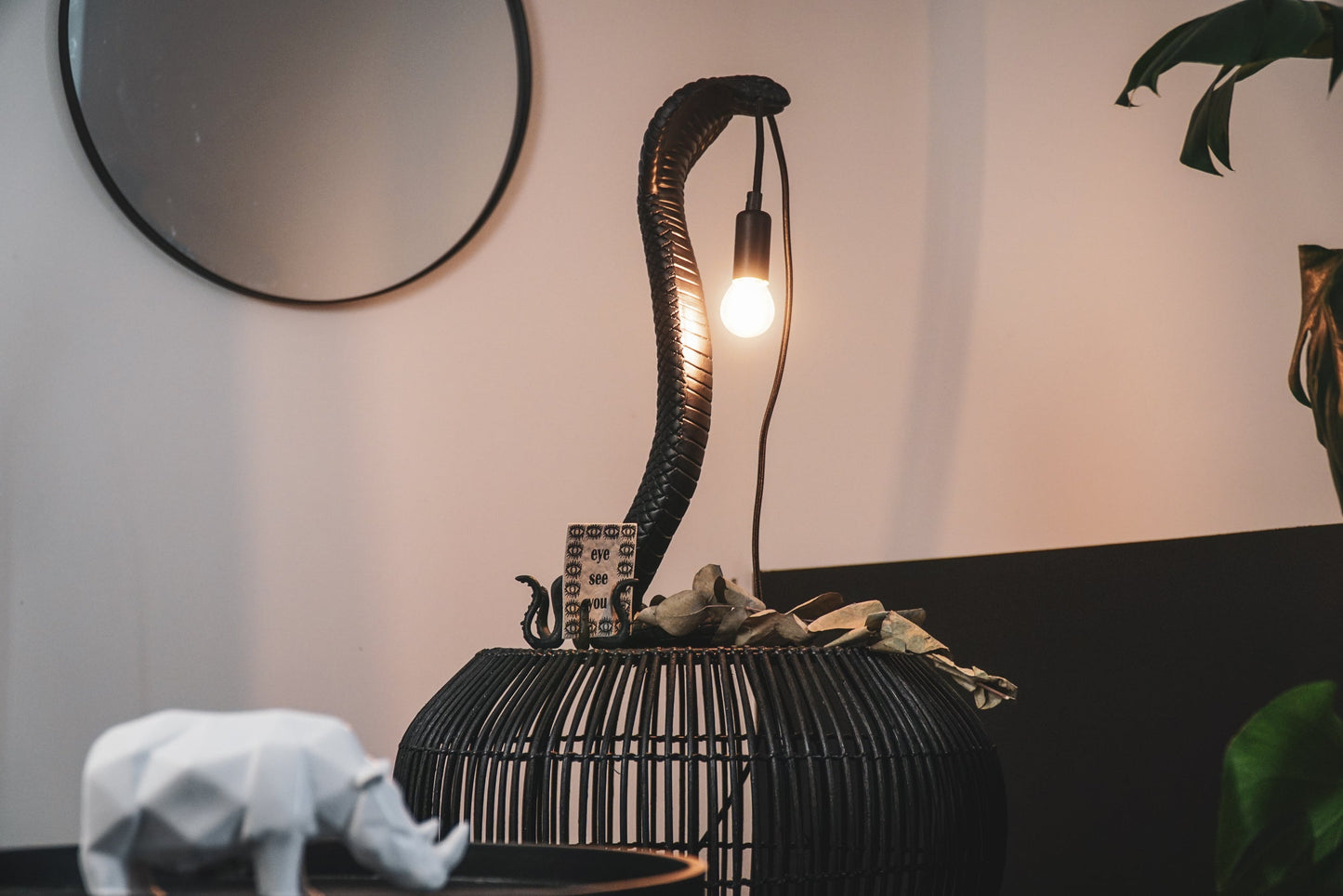 HV Slang lamp Zwart E14 20x20x49cm