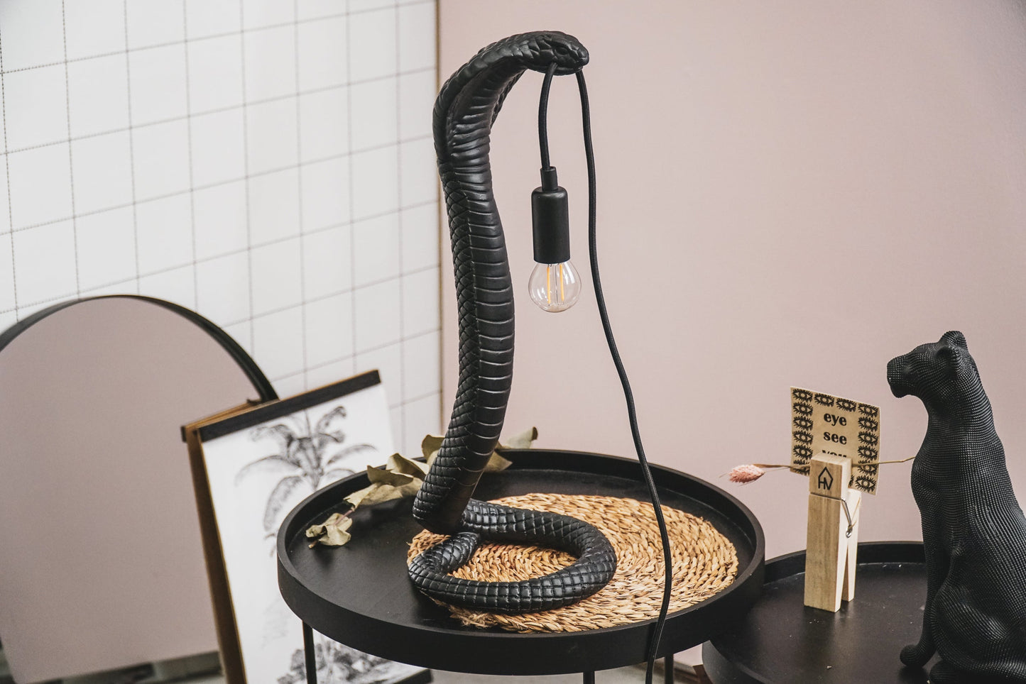 HV Slang lamp Zwart E14 20x20x49cm