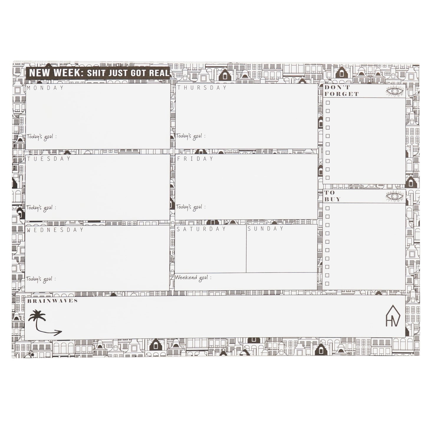 HV Weekplanner - Amsterdamse huisjes - A4