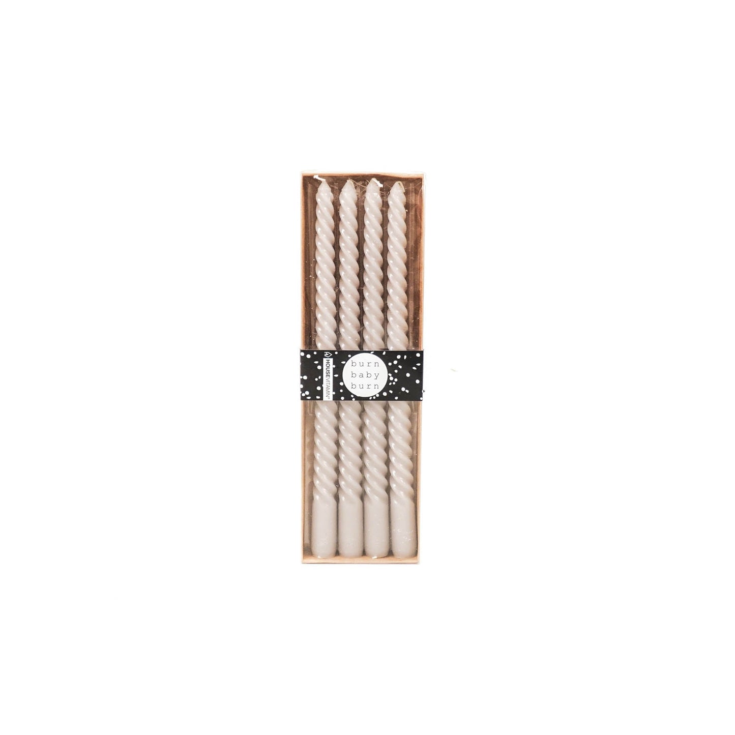 HV Gedraaide kaarsen - Grijs - Set van 4 - 2x30cm