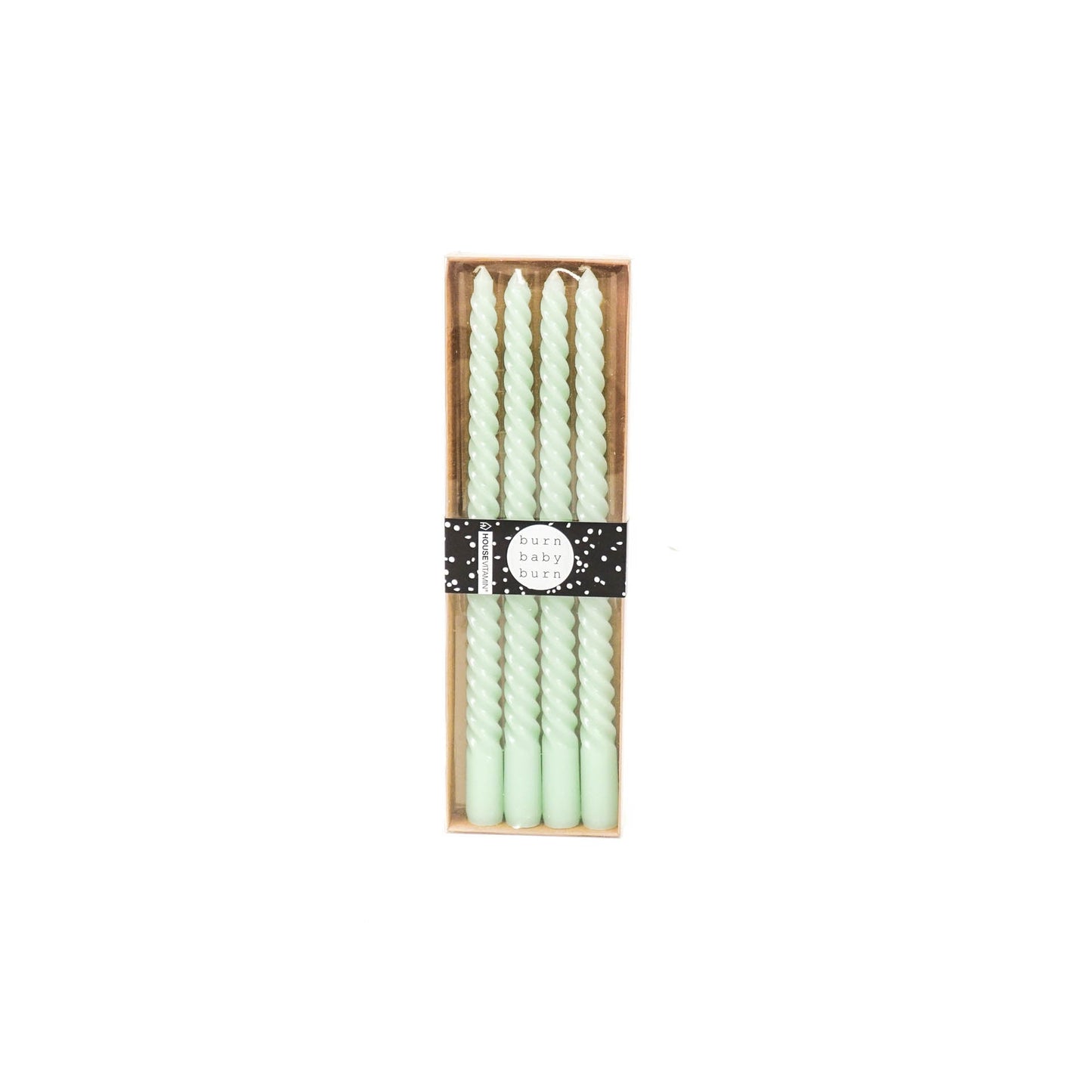 HV Gedraaide Kaarsen - Mintgroen - Set van 4 - 2x30cm