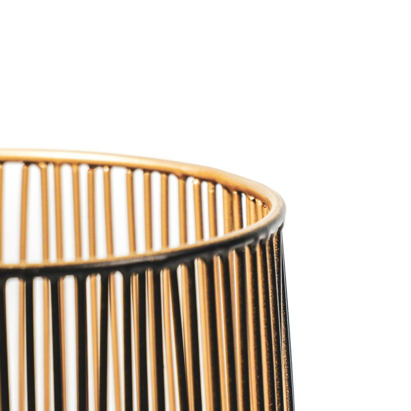 HV Waxinehouder - Zwart/Goud - 15x15x25cm